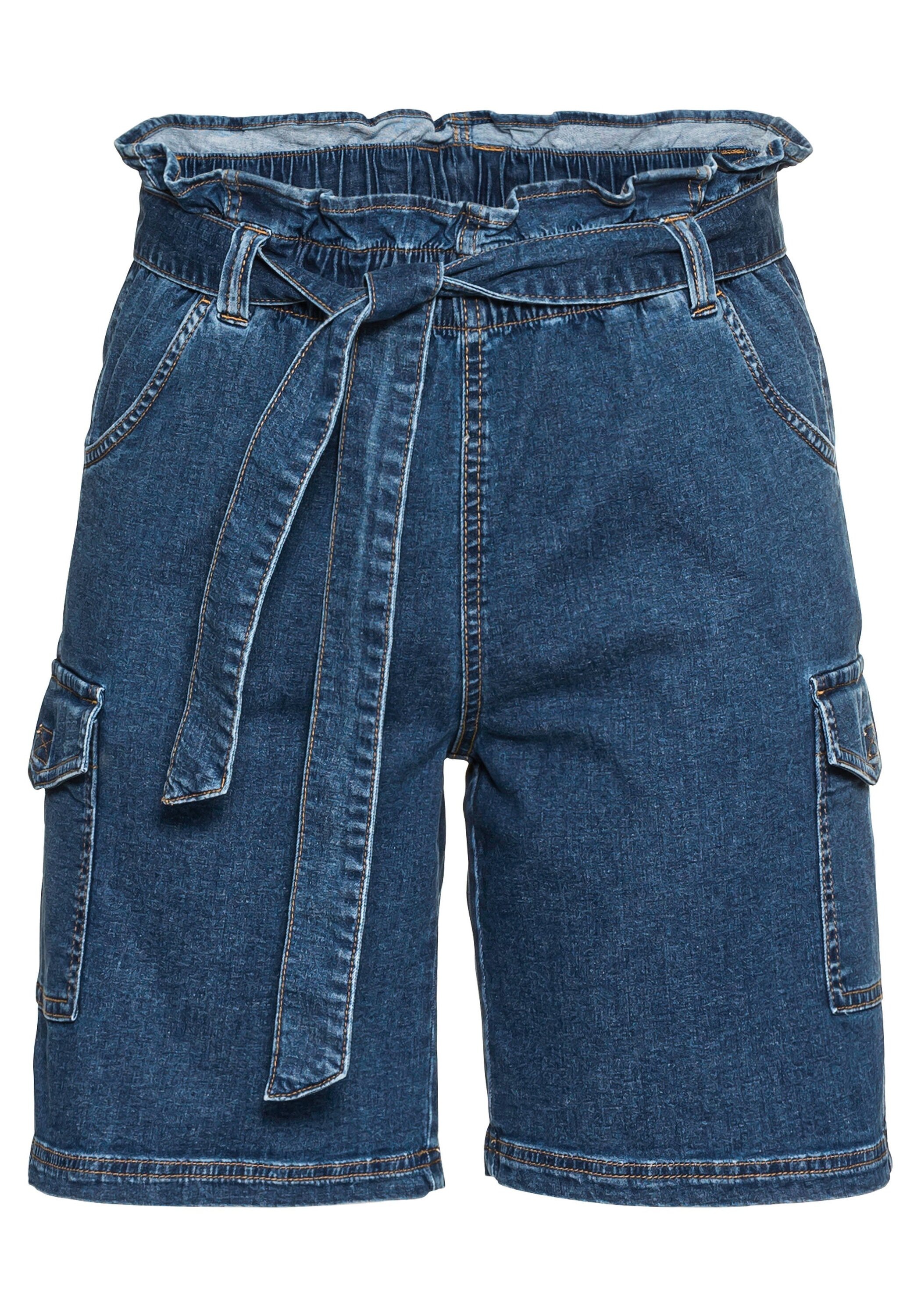Sheego Jeansbermudas »Jeans-Shorts mit High-Waist-Bund und Gürtel«