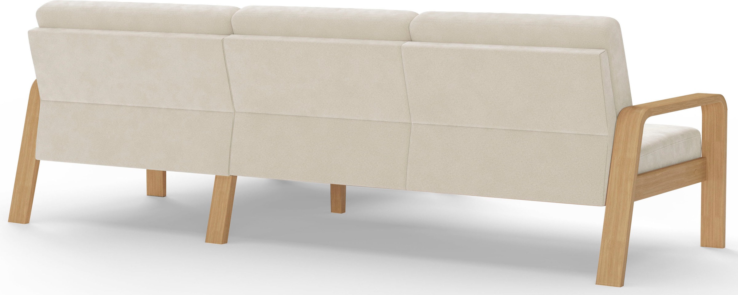 sit&more Ecksofa »Kolding L-Form«, Armlehnen aus Buchenholz in natur, verschiedene Bezüge und Farben