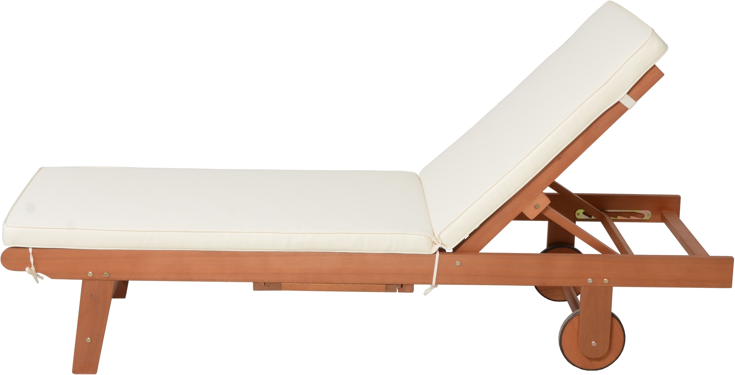 Garden Pleasure Gartenliege »Sonnenliege »SAN DIEGO«, beige« Eukalyptusholz, verstellbare Rückenlehne, L: 183 cm