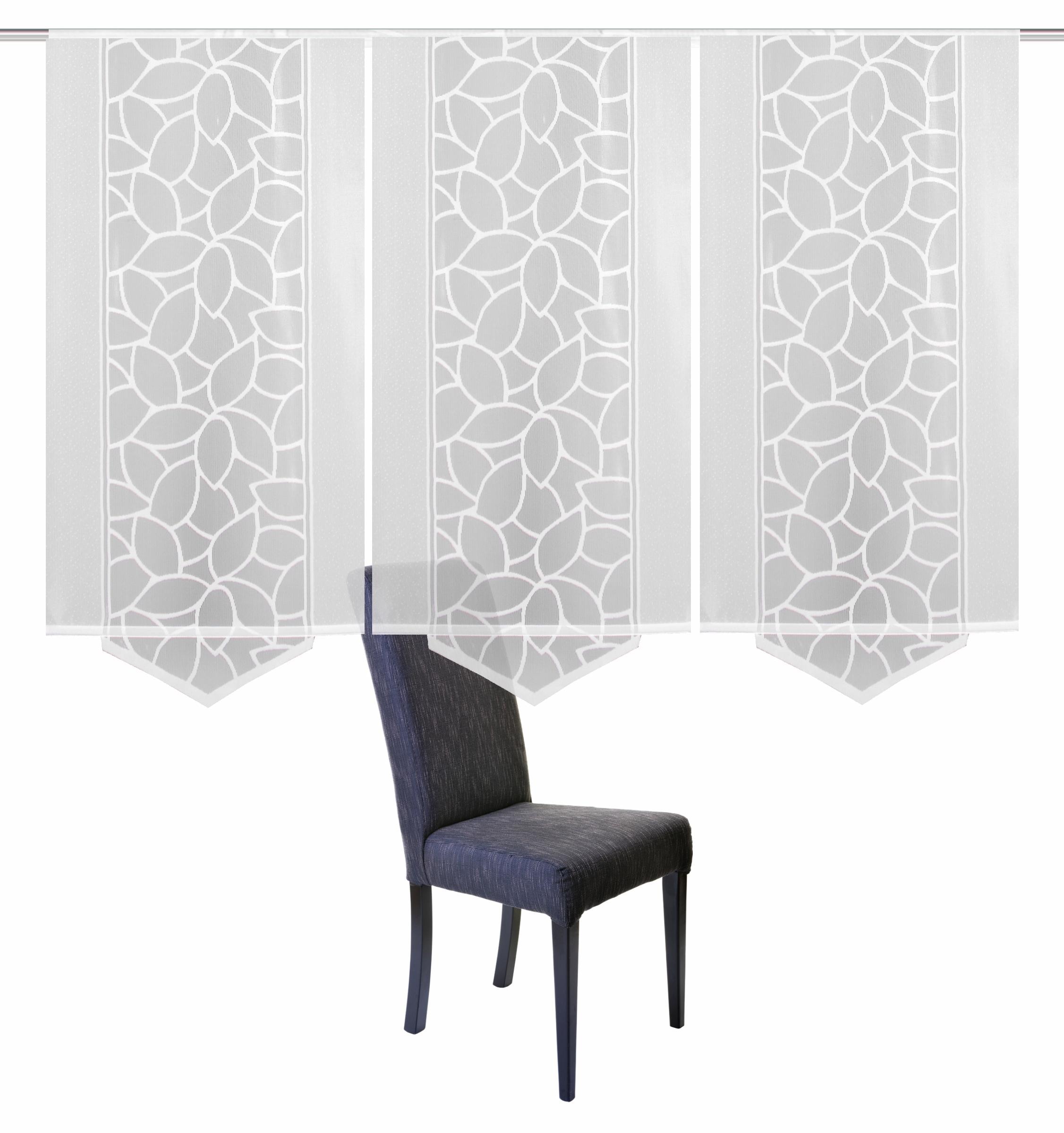 HOME WOHNIDEEN Schiebegardine »JENNA« Klettband 3 Stk. tlg. Schiebevorhang Jacquard Set, inkl. Befestigungszubehör