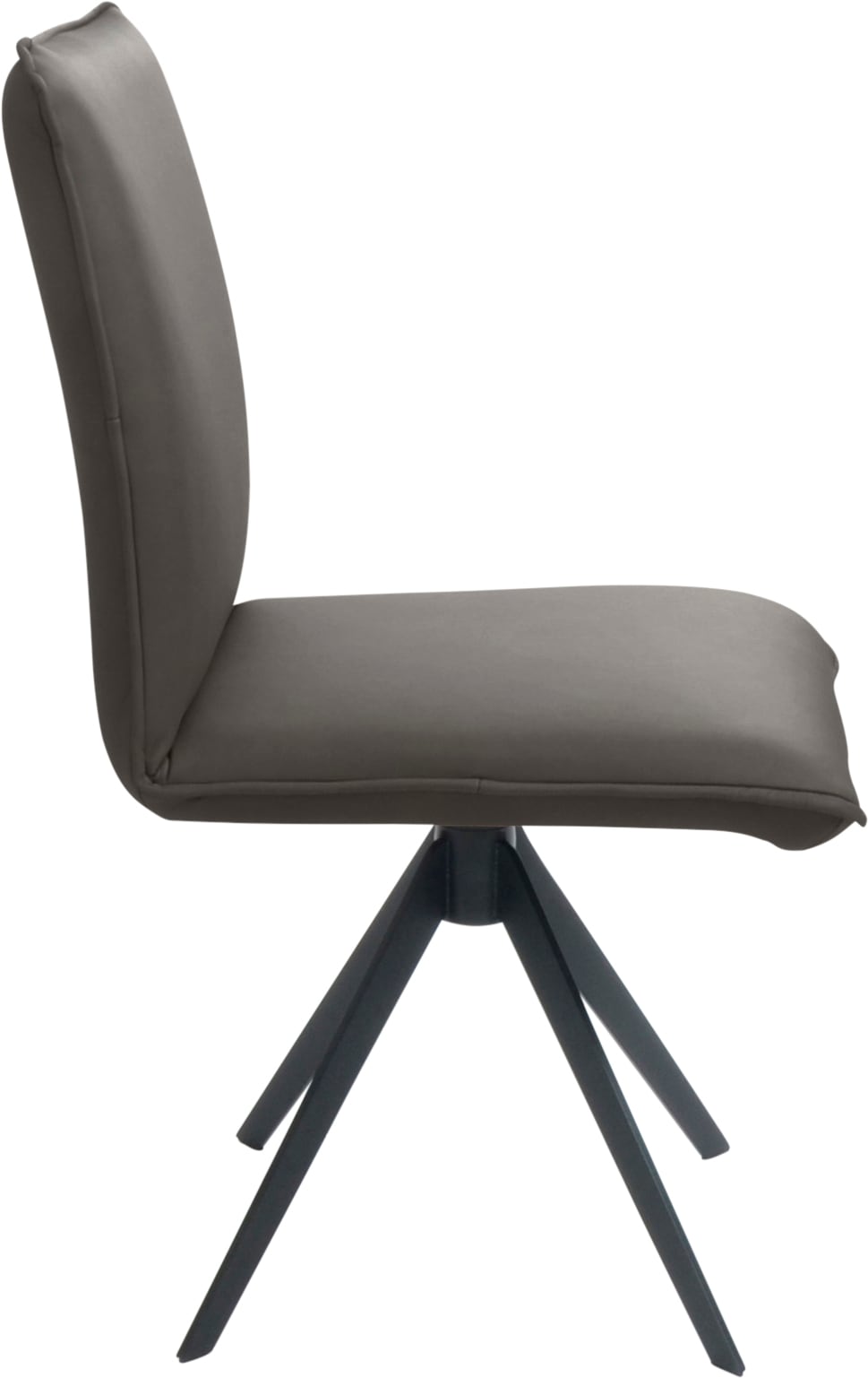 K+W Komfort & Wohnen Drehstuhl, Leder, Blitzdrehkreuz und Rückholfunktion, dekorativer 12mm Biese