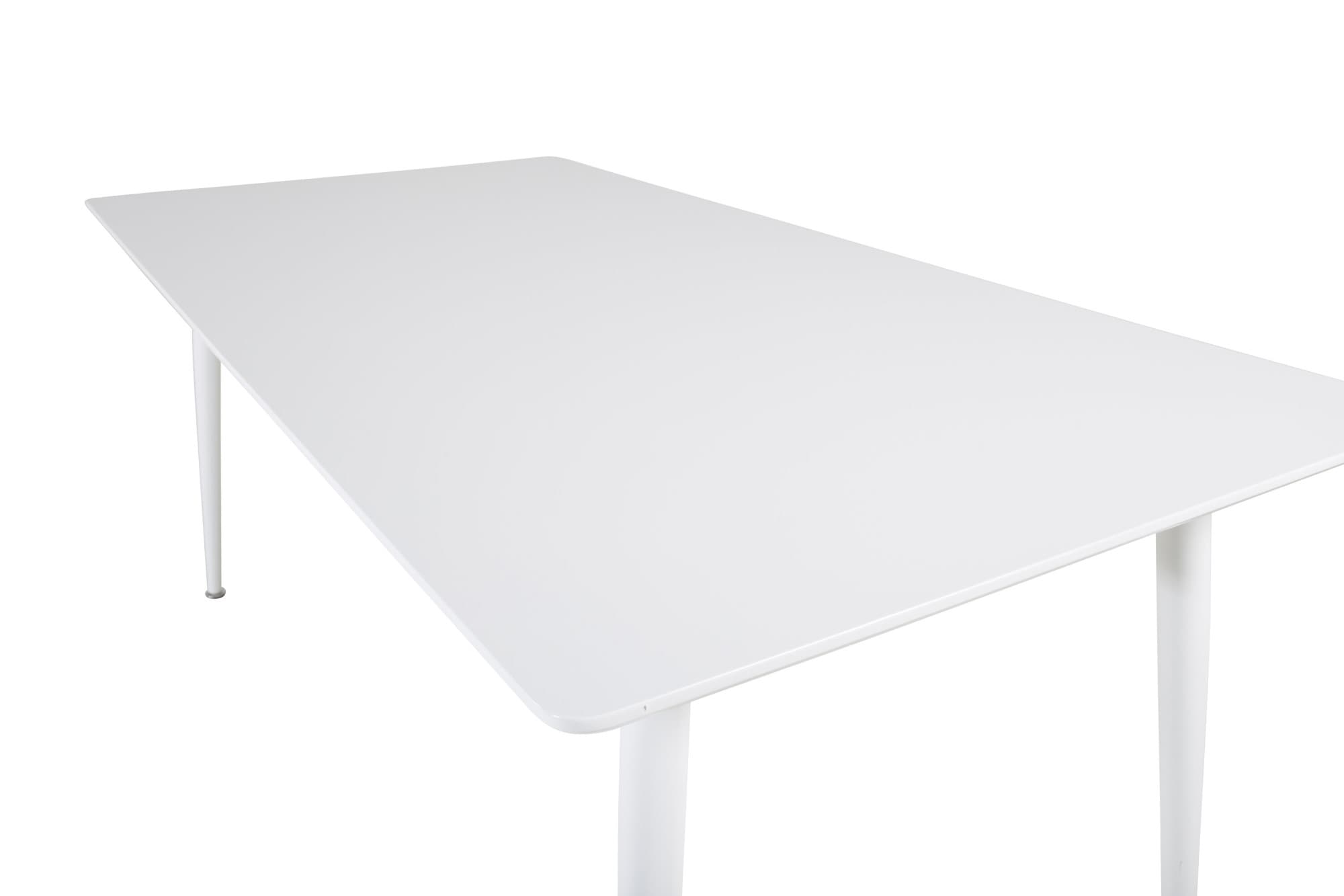 Venture Home Esstisch »Polar, rechteckiger Esstisch in hellem Weiß, 180 × 90 cm« Esszimmertisch, MDF, Metallbeine, rechteckig, hell, skandinavisch