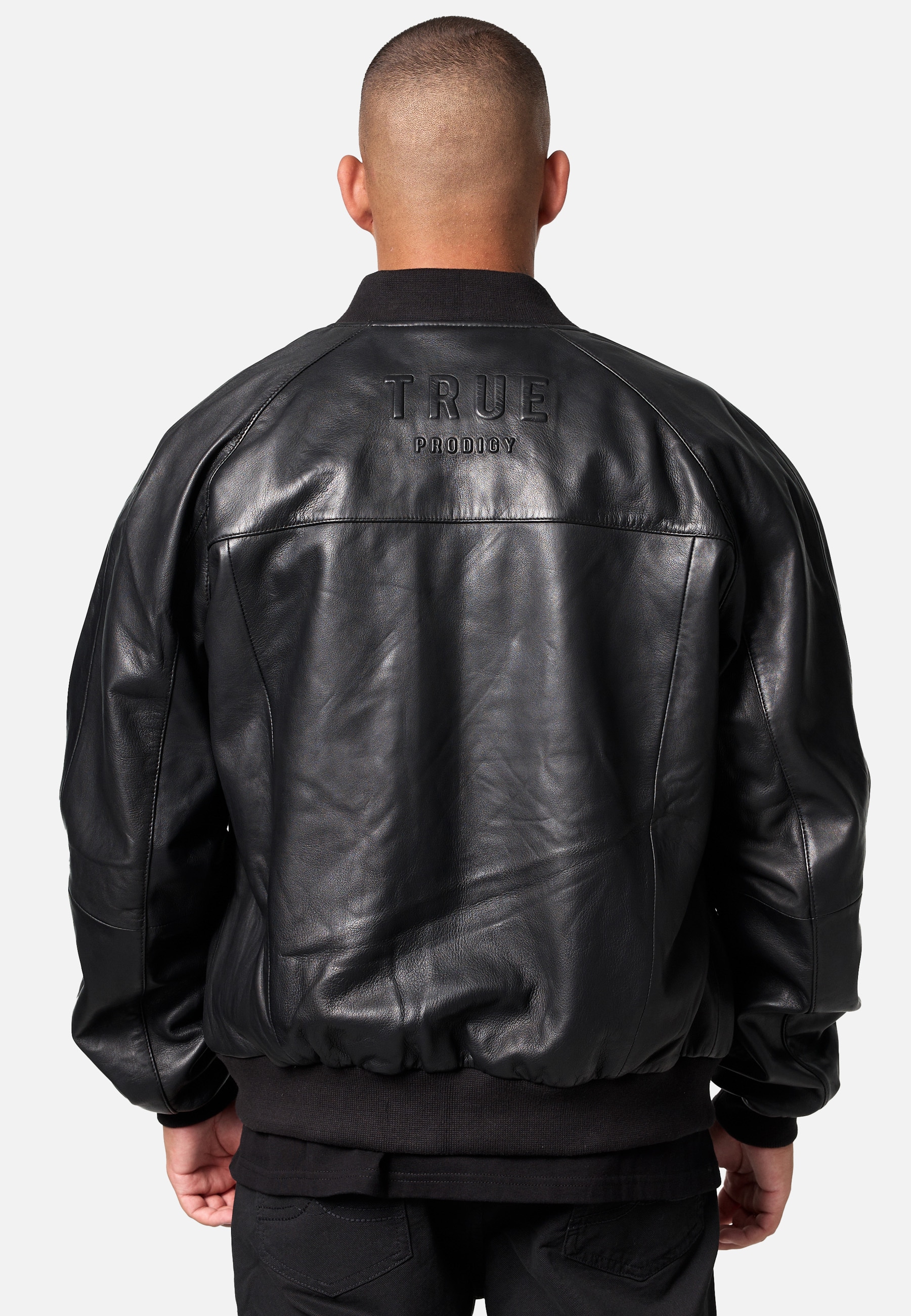 trueprodigy Bomberjacke »Filip Bomberjacke aus Leder mit Reißverschluss« ohne Kapuze