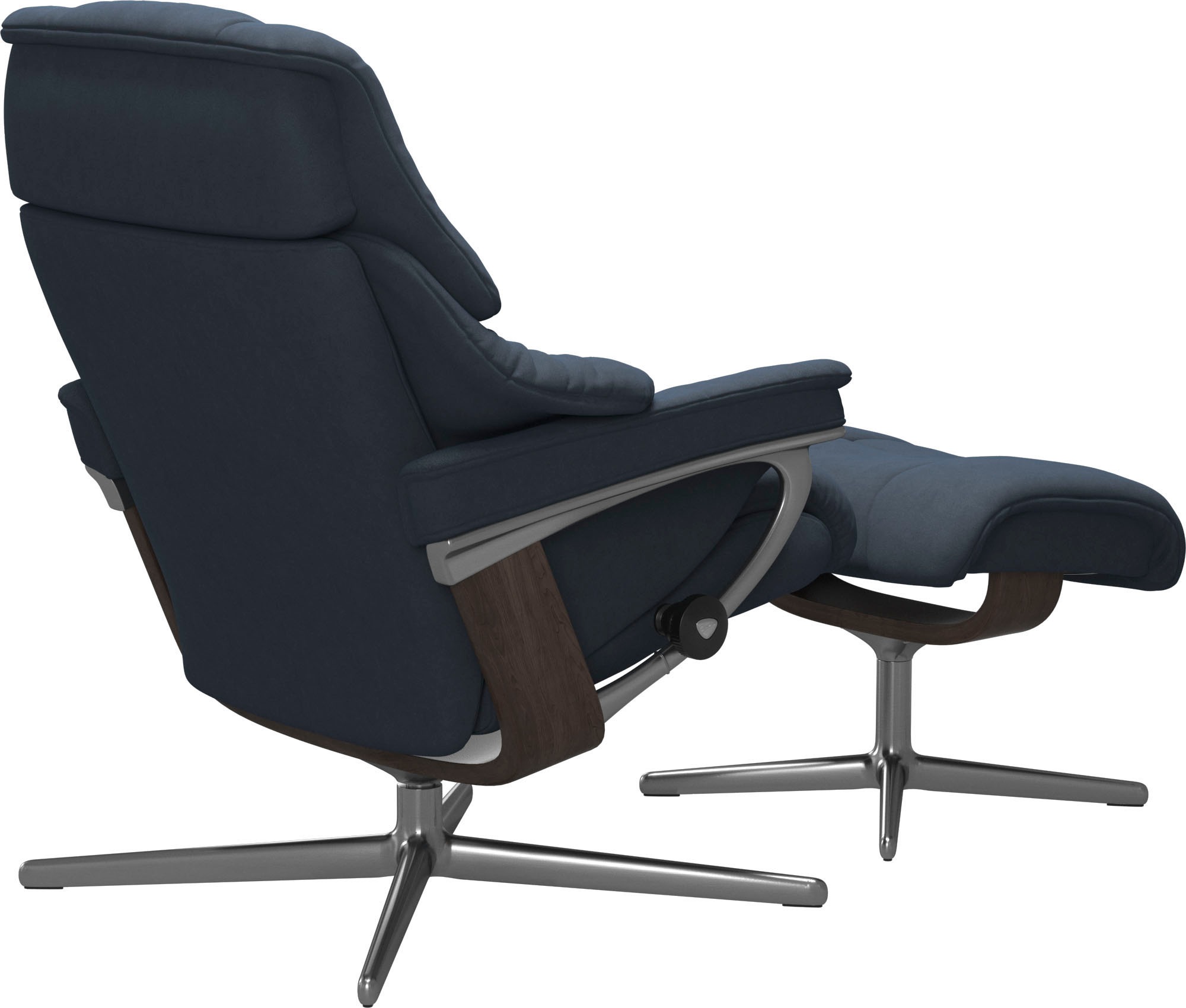 Stressless® Relaxsessel »Reno«, (Set, Relaxsessel mit Hocker), mit Hocker, mit Cross Base, Größe S, M & L, Holzakzent Wenge