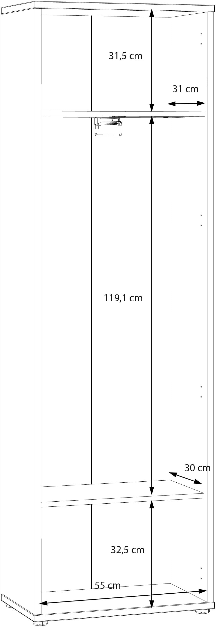 FORTE Garderobenschrank »Alice Springs« B/H/T 59,8/191,9/34,9 cm Push to open