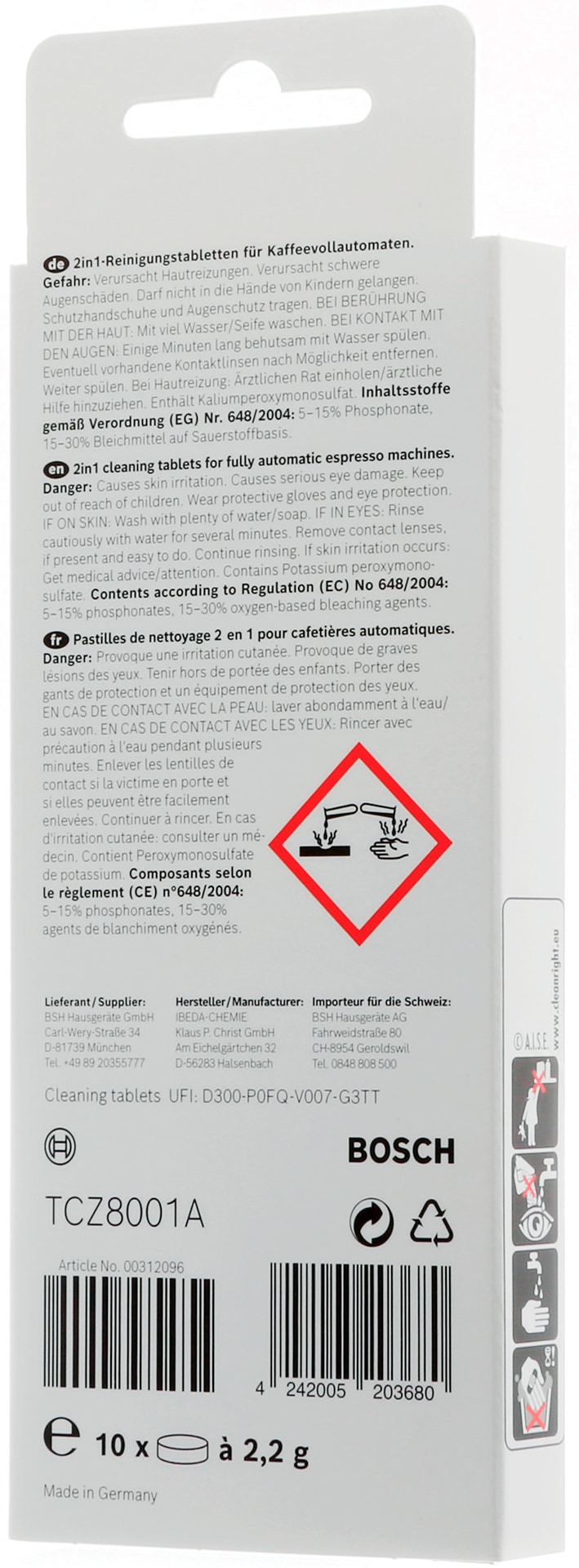 BOSCH Reinigungstabletten »TCZ8001A« (für Bosch Kaffeevollautomaten)