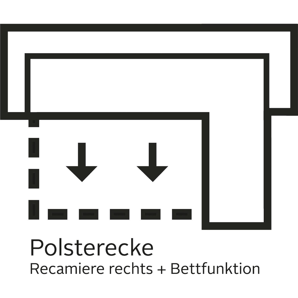 Home affaire Ecksofa »Alberto L-Form«, mit Ottomane, inkl. Kopfteilverstellung, wahlweise mit Bettfunktion