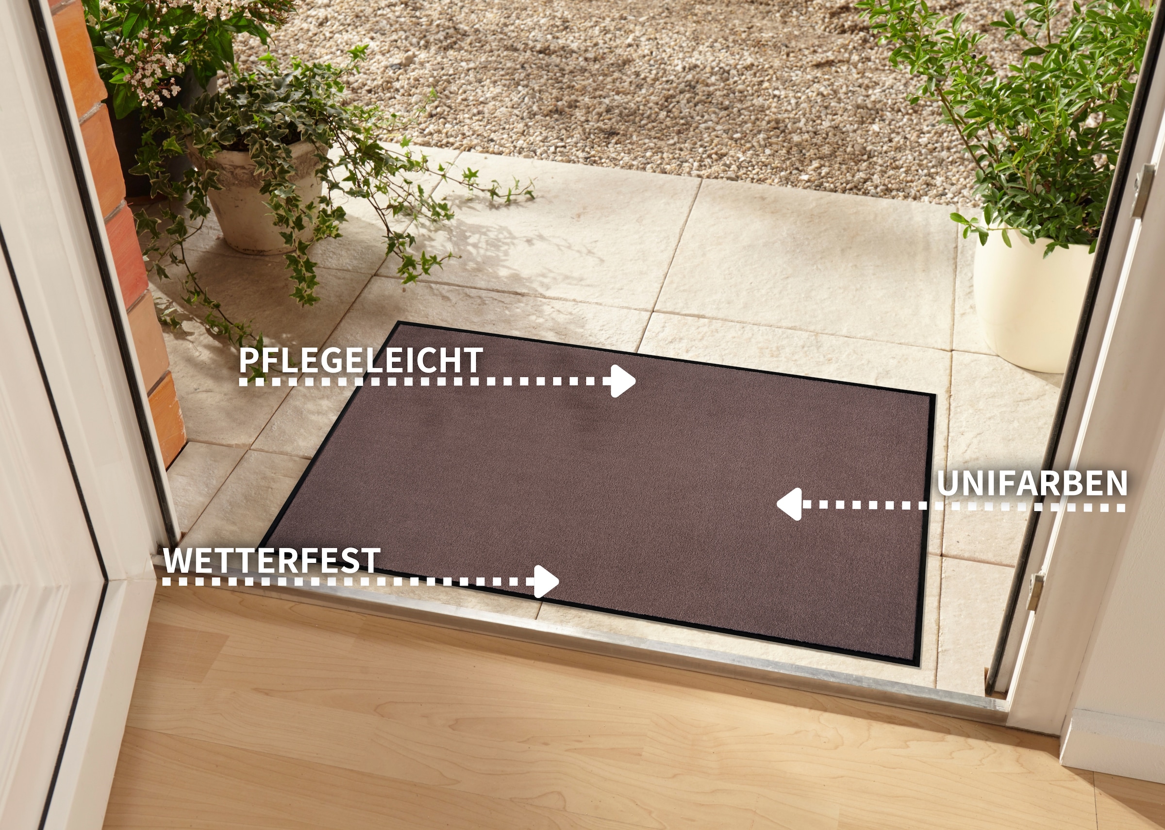 my home Fußmatte »Triton«, rechteckig, 7 mm Höhe, Schmutzfangmatte, Türmatte, In- und Outdoor, Läufer, waschbar