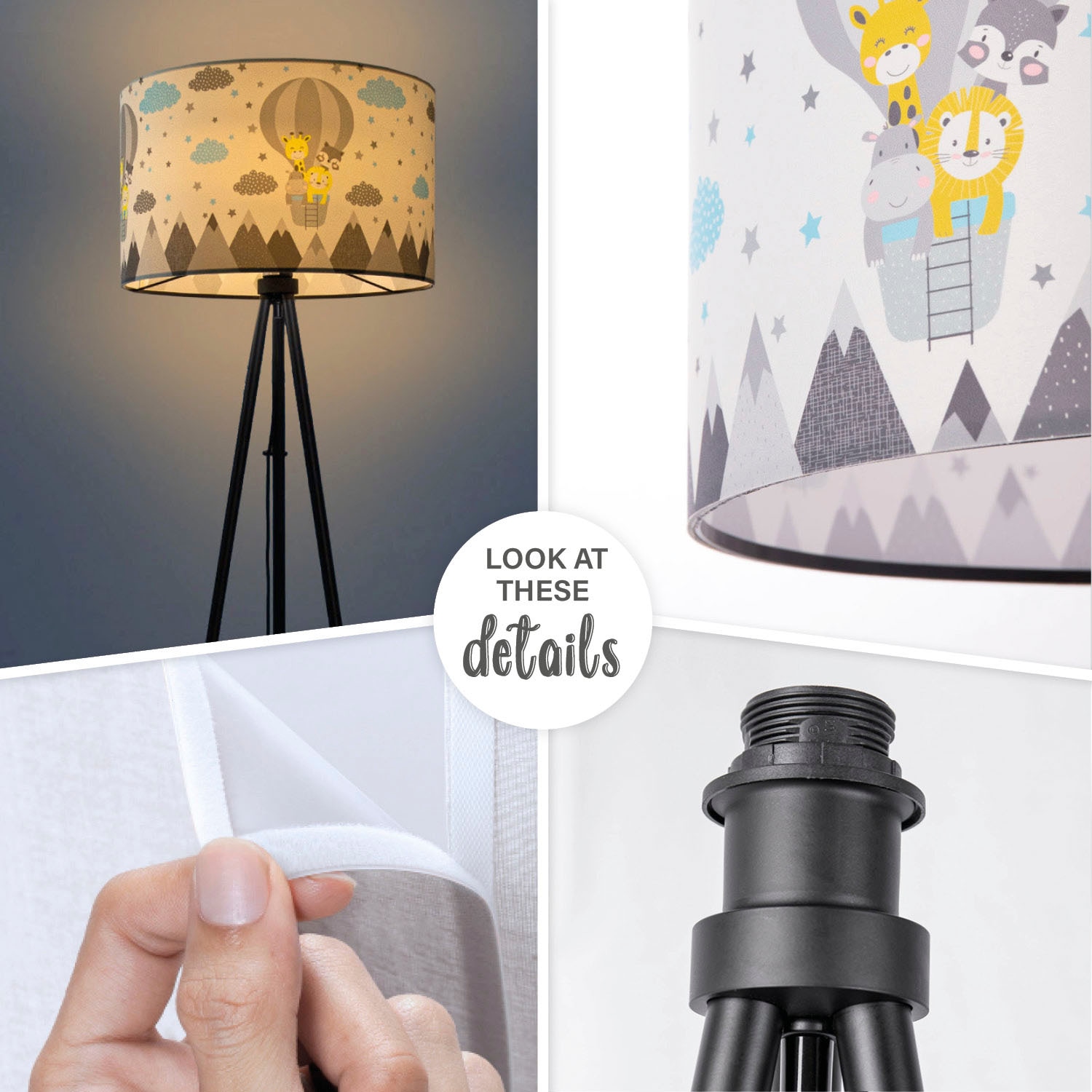 Paco Home Stehlampe »Trina online Kinderlampe kaufen XXL E27 Garantie Tiere 3 Babyzimmer Lampe | Cosmo«, mit Kinderzimmer Jahren Heißluftballon