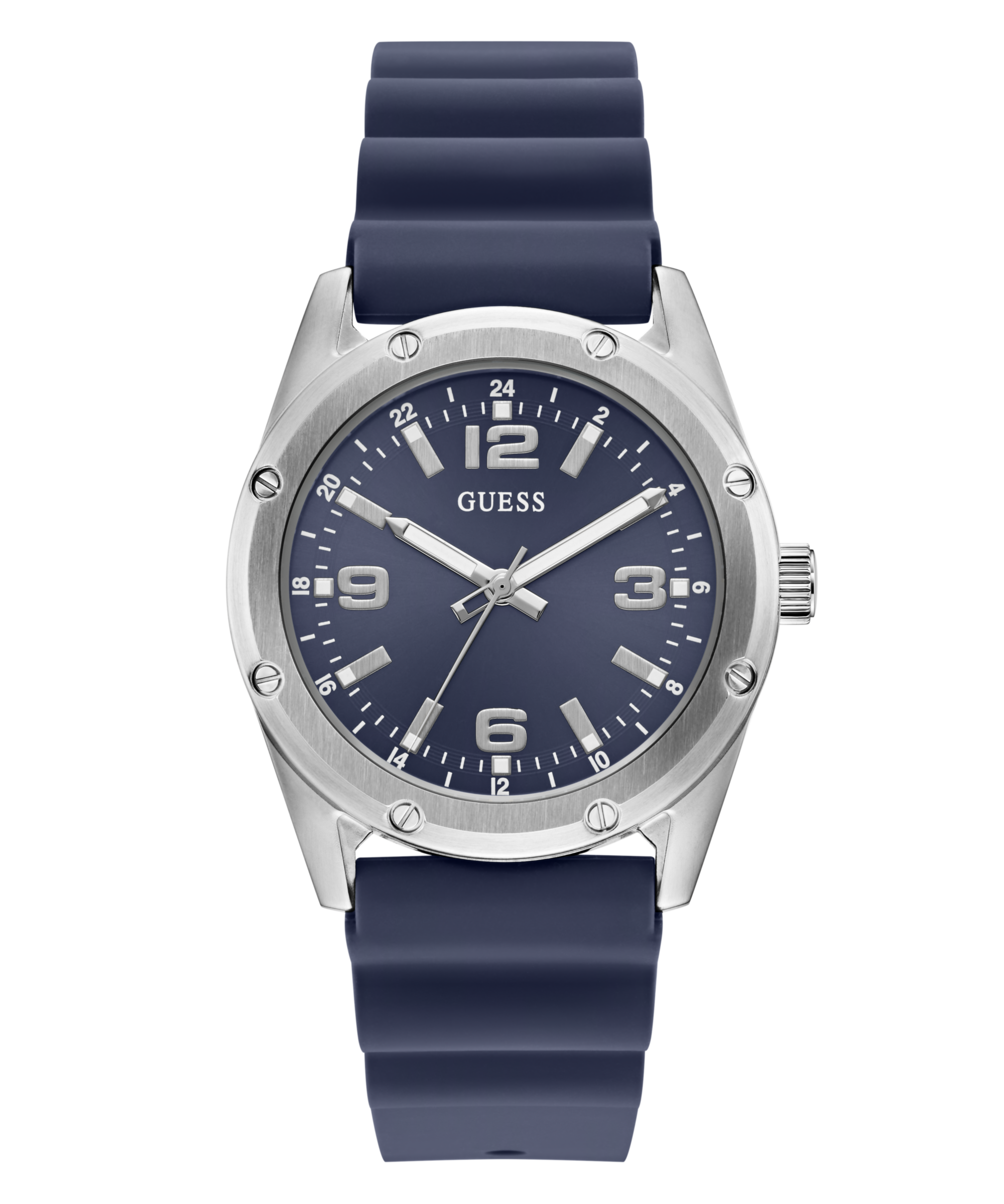 Guess Quarzuhr »SCOTT« Armbanduhr, Herrenuhr, Silikonarmband, analog