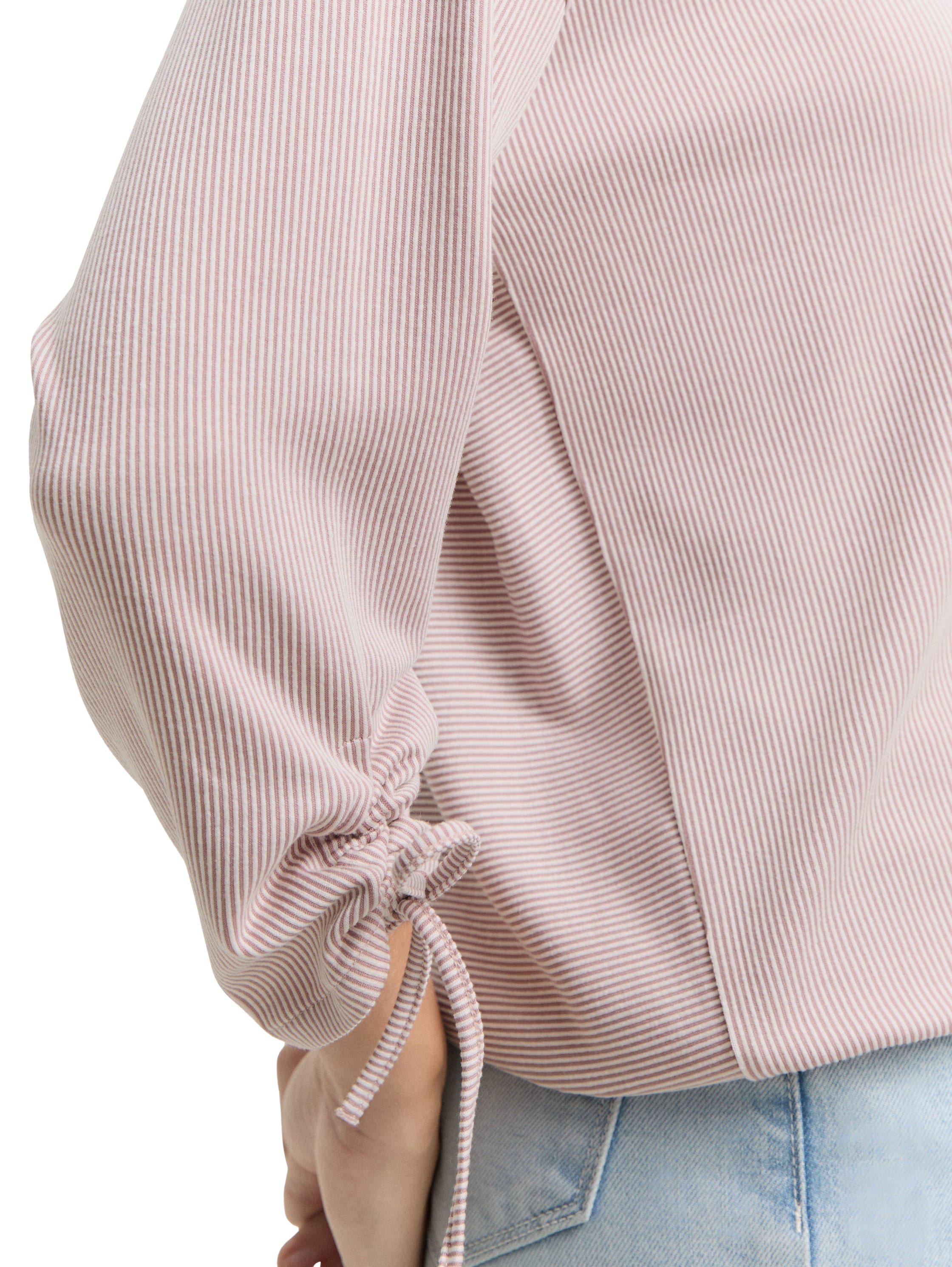 TOM TAILOR Denim 3/4-Arm-Shirt in feiner Rippoptik