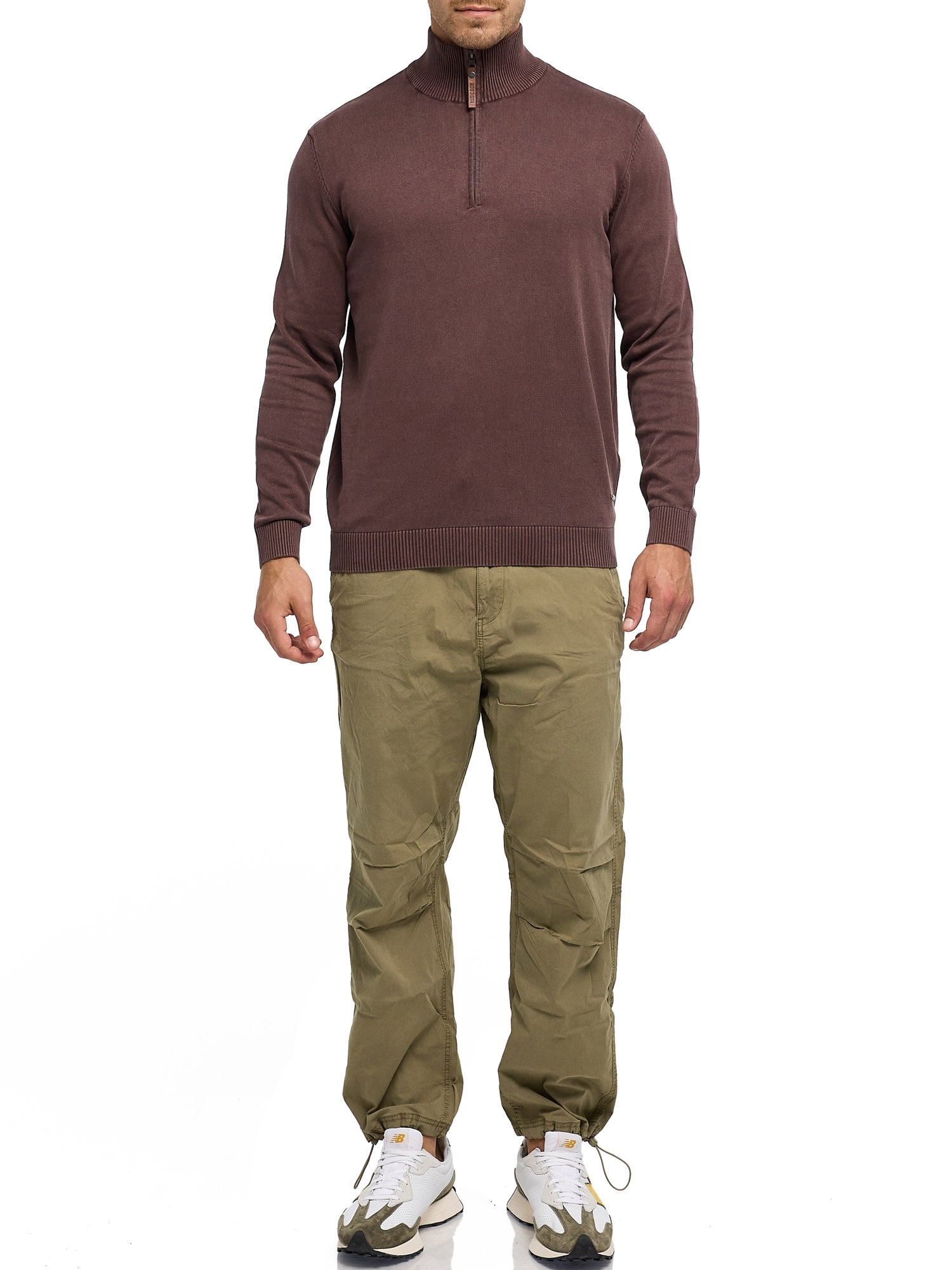 Indicode Troyer »INArkmill ½ zip« Baumwolle, regular fit