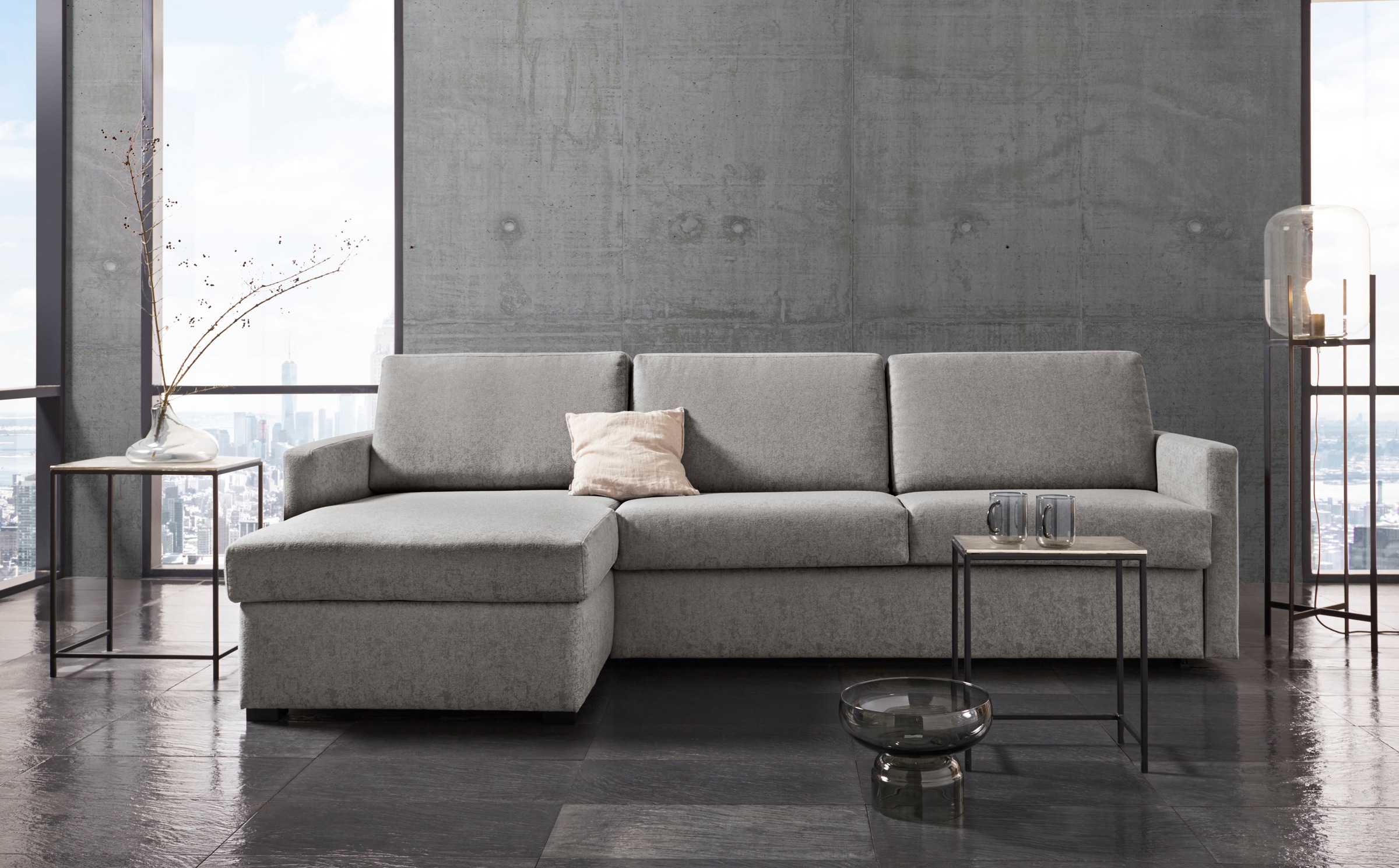 Places of Style Schlafsofa »GOLDPOINT Ecksofa 264 cm, Liegefläche (140/200cm), L-Form,«, Bettfunktion, Bonell-Federkernmatratze und Dauerschläfer-Funktion