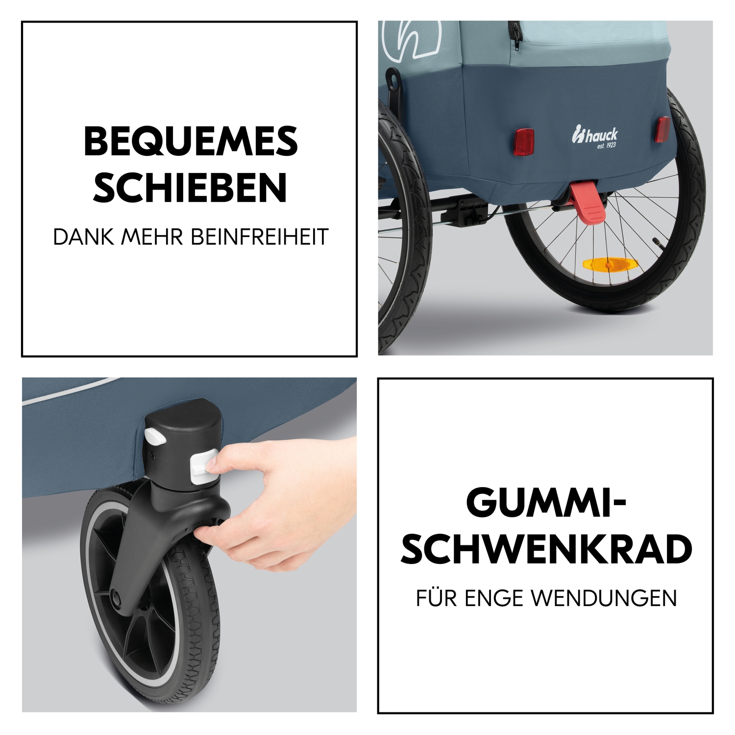 Hauck Fahrradkinderanhänger »2in1 Bike Trailer und Buggy Dryk Duo Plus, dark blue«, für 2 Kinder; inklusive Deichsel