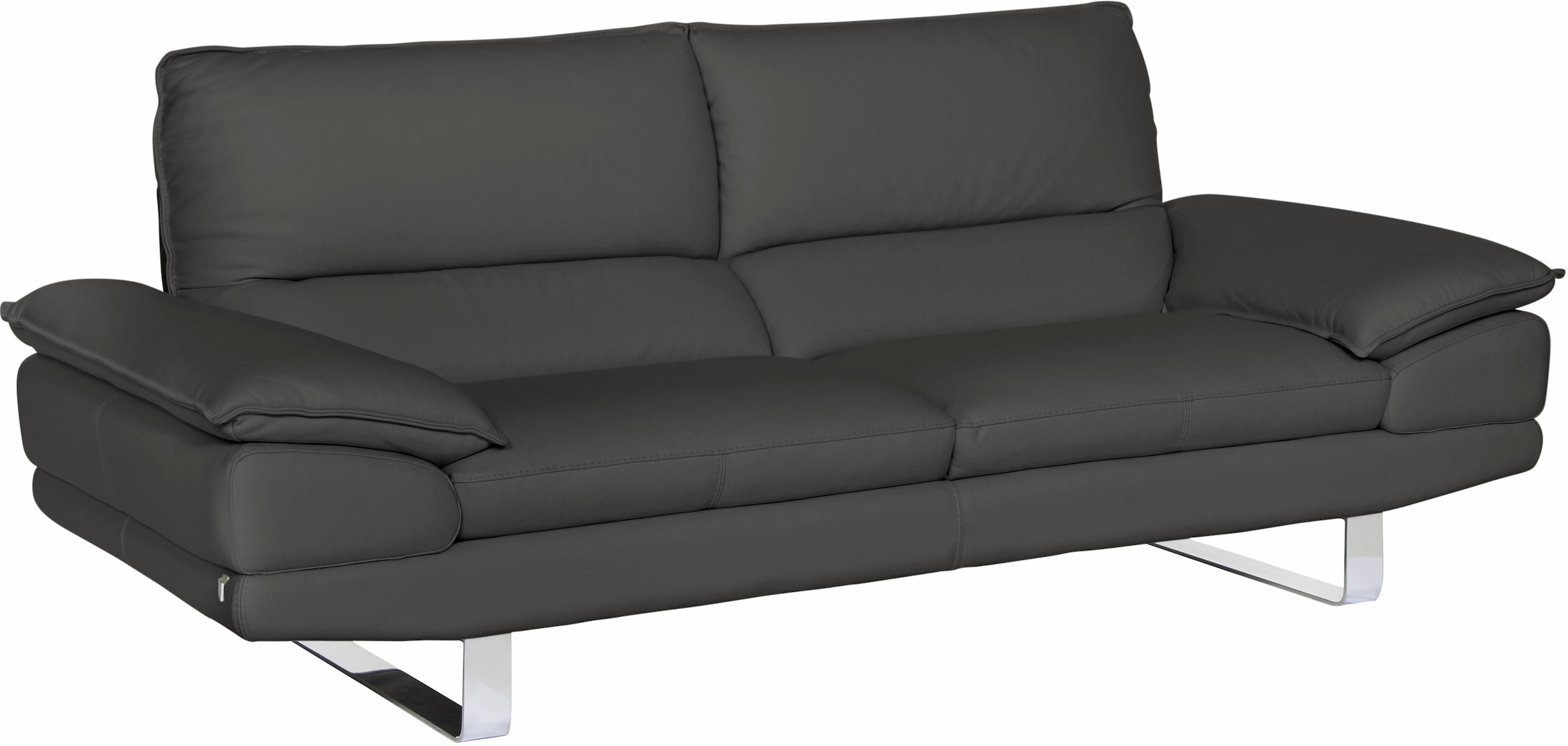 CALIA ITALIA 3-Sitzer »Dave, Sitzkomfort der Extraklasse, tolle Details«, Designsofa auf Kufenfuß, in zwei Lederqualitäten
