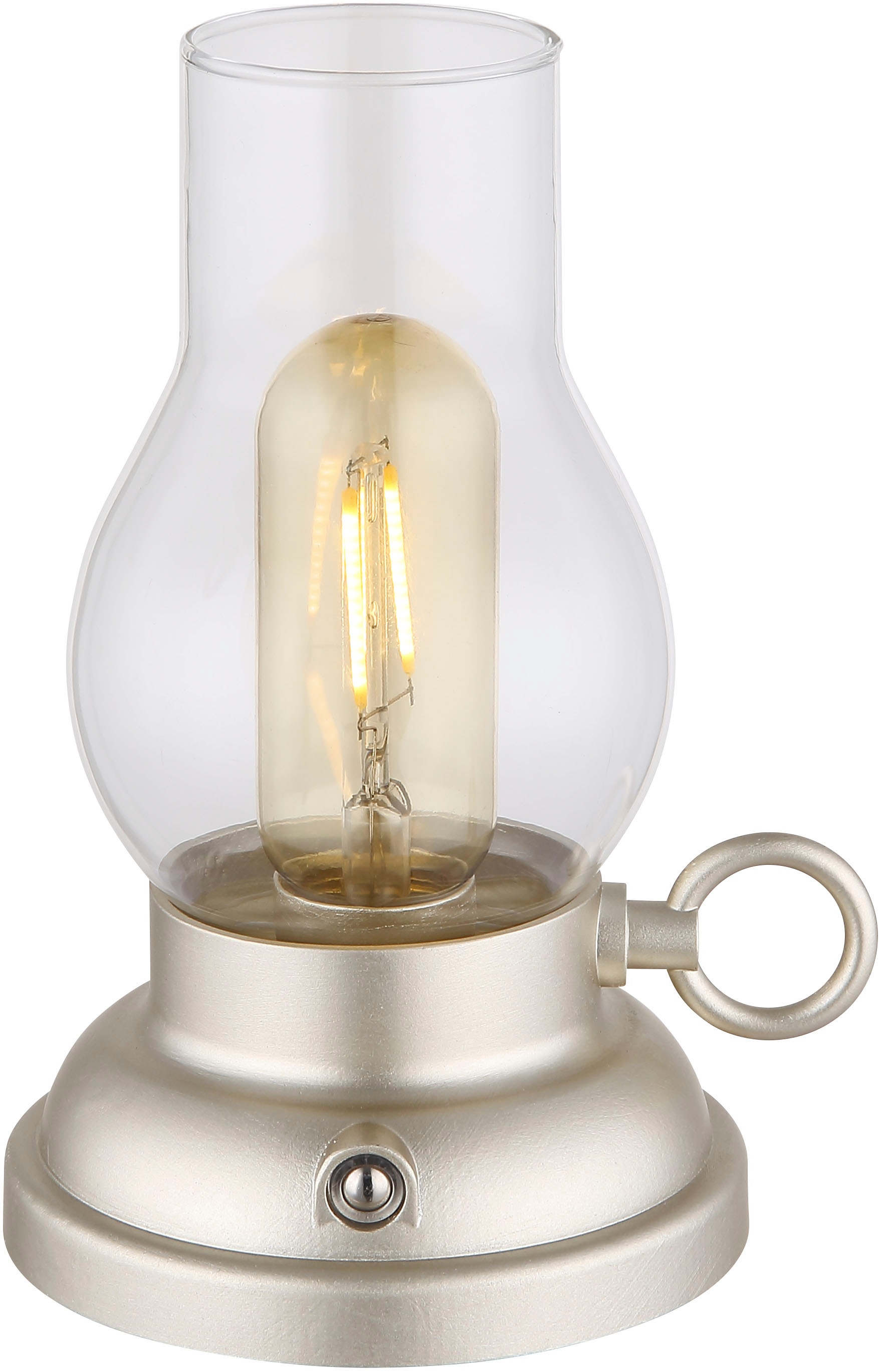 GLOBO LIGHTING LED Tischleuchte »PETRO« LED-Modul 1 Stk. Warmweiß Akkutischleuchte, mobile Leuchte, Petroleumlampen-Design