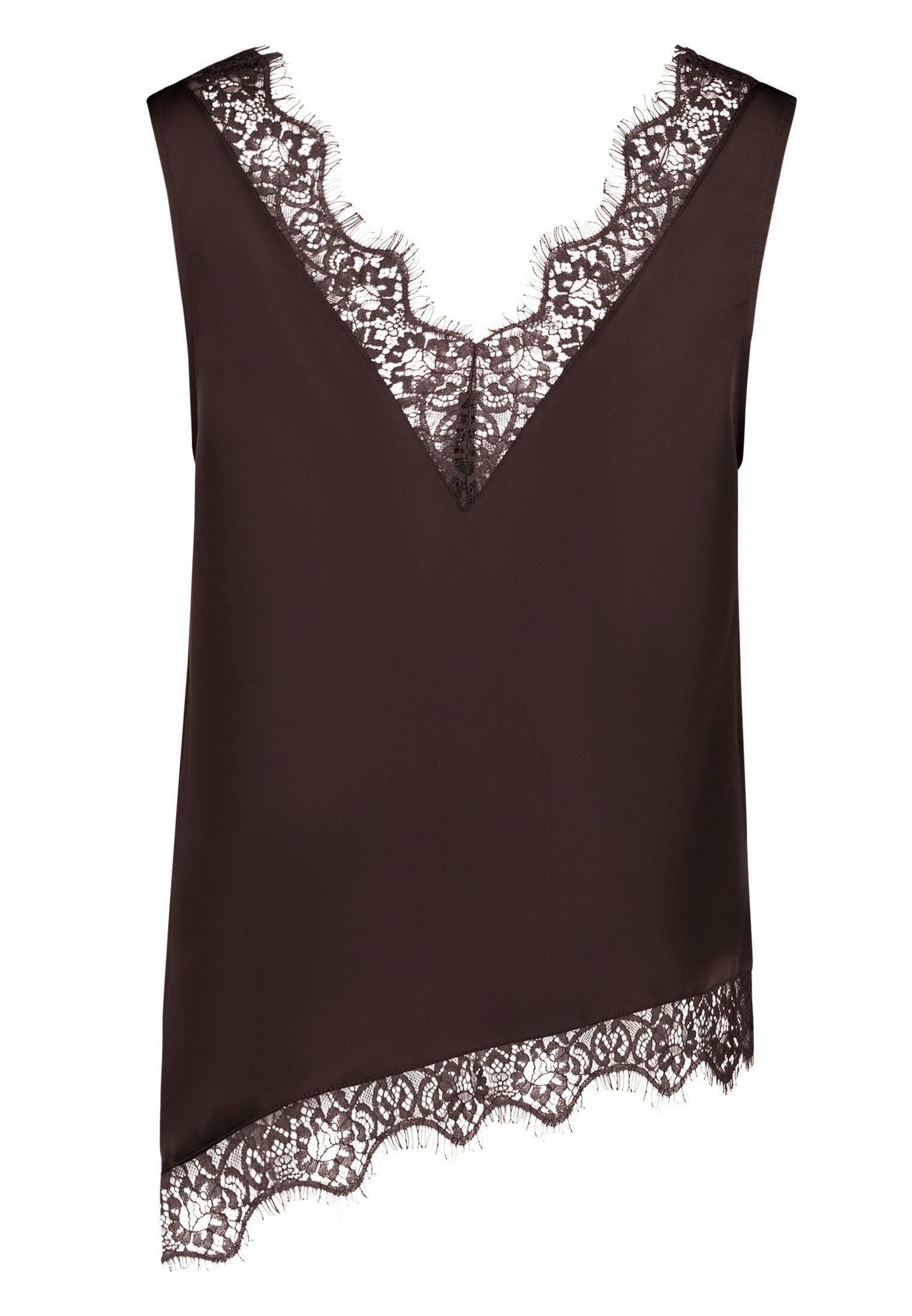 Zero Satinbluse »Satin-Bluse mit Spitzeneinsatz«