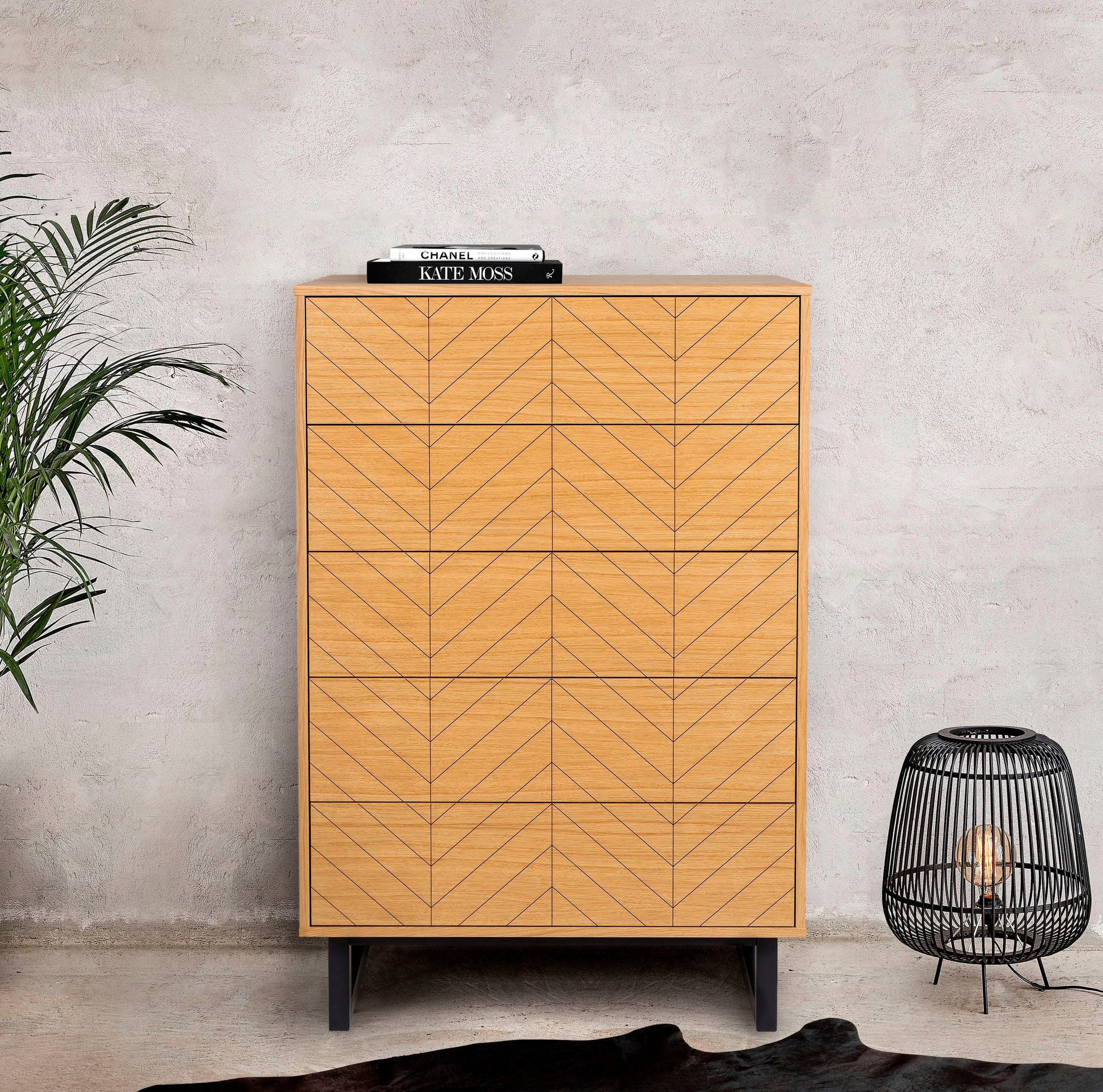 Woodman Kommode, im skandinavischen Design, mit besonderem Print kaufen