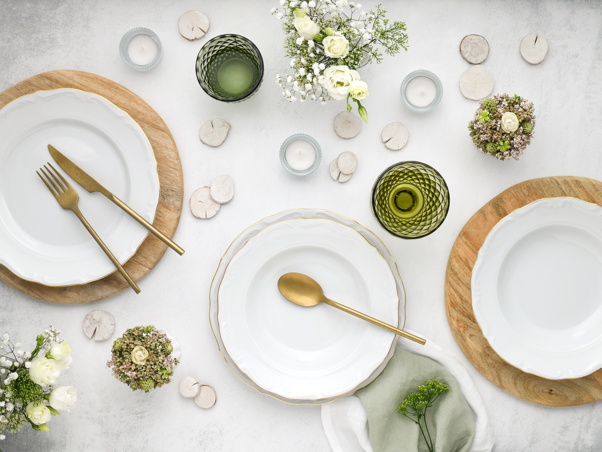 CreaTable Tafelservice »Maria Theresia, Tafel-Service 12-tlg« Traditionelle Porzellanform