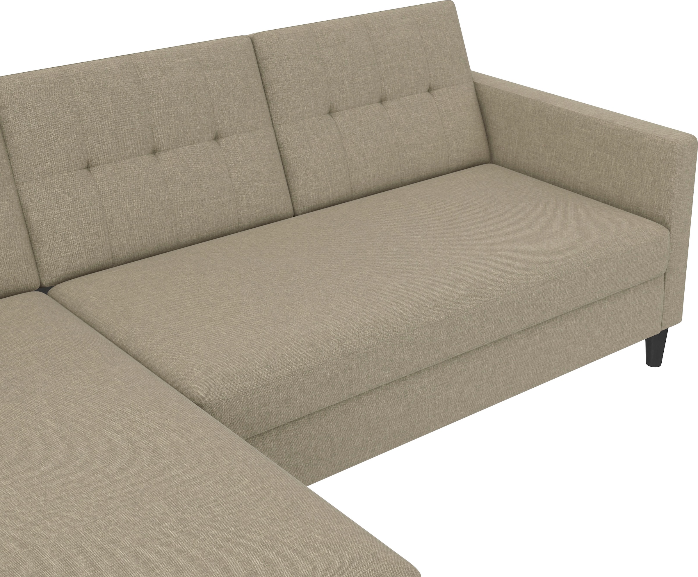 Dorel Home Ecksofa »Hartford II«, mit Bettfunktion und Stauraum, Recamiere beidseitig montierbar