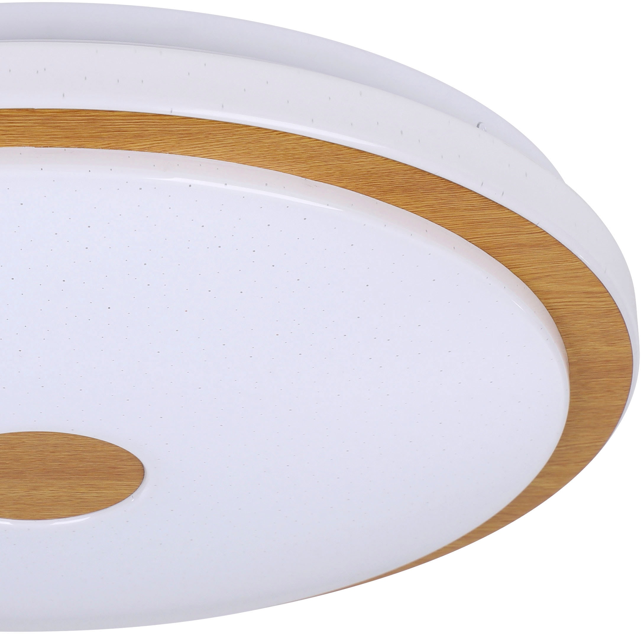 EGLO Deckenleuchte »LANCIANO 1« LED-Modul 1 Stk. Kaltweiß | Neutralweiß | Warmweiß Deckenleuchte in weiß und braun aus Stahl, Holz - 24W