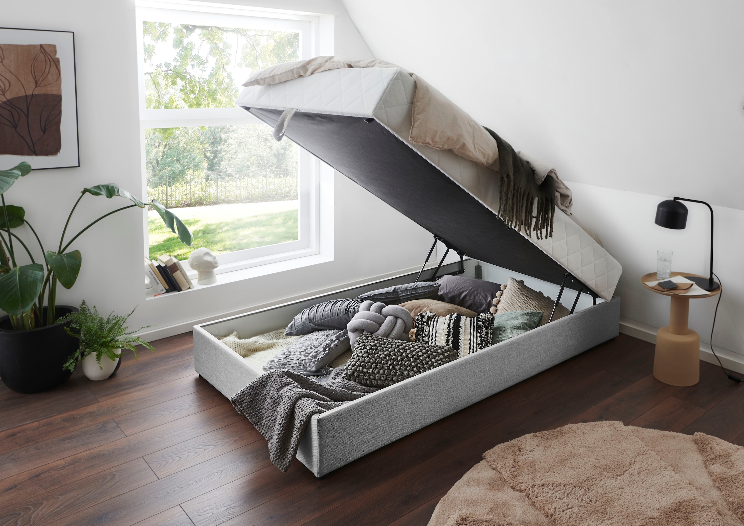 ATLANTIC home collection Boxbett »BELINA« mit Taschenfederkernmatratze und geräumigem Bettkasten