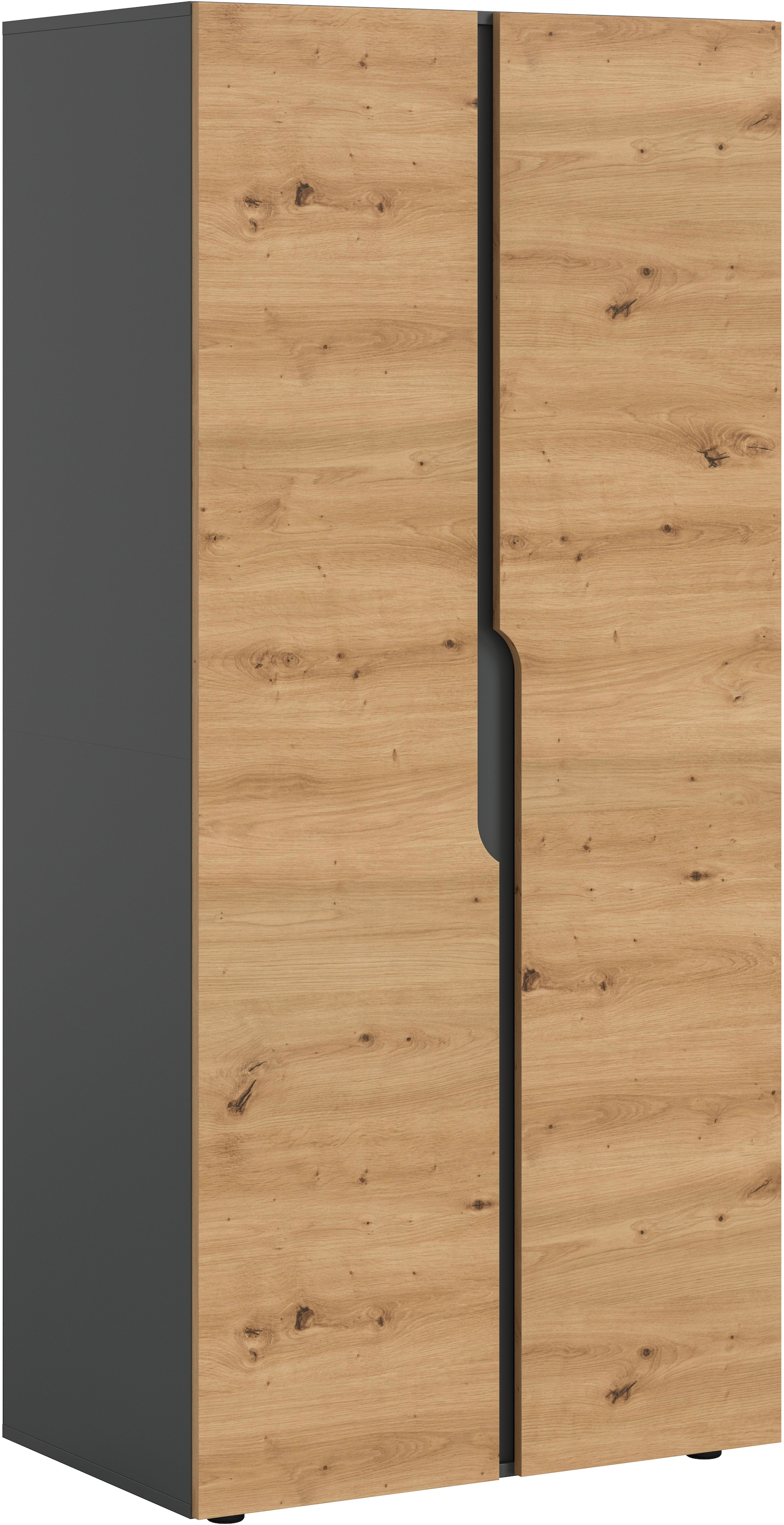 Home affaire Kleiderschrank »BJÖRNEBORG, TOPSELLER!, Schlafzimmerschrank, Garderobe, Schrank« inklusive Wechselblende in anthrazit und Artisan Eiche Nachbildung,  Breite 80cm, Kleiderstange, 2 Böden