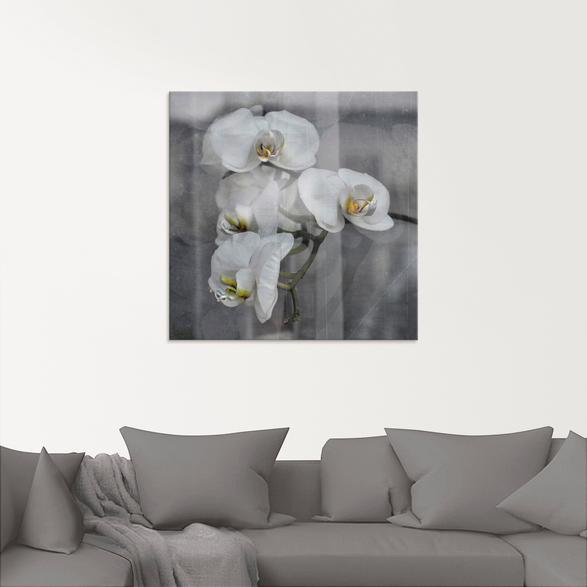 Artland Glasbild »Weisse Orchideen - white Orchid«, Blumen, (1 St.), in verschiedenen Größen