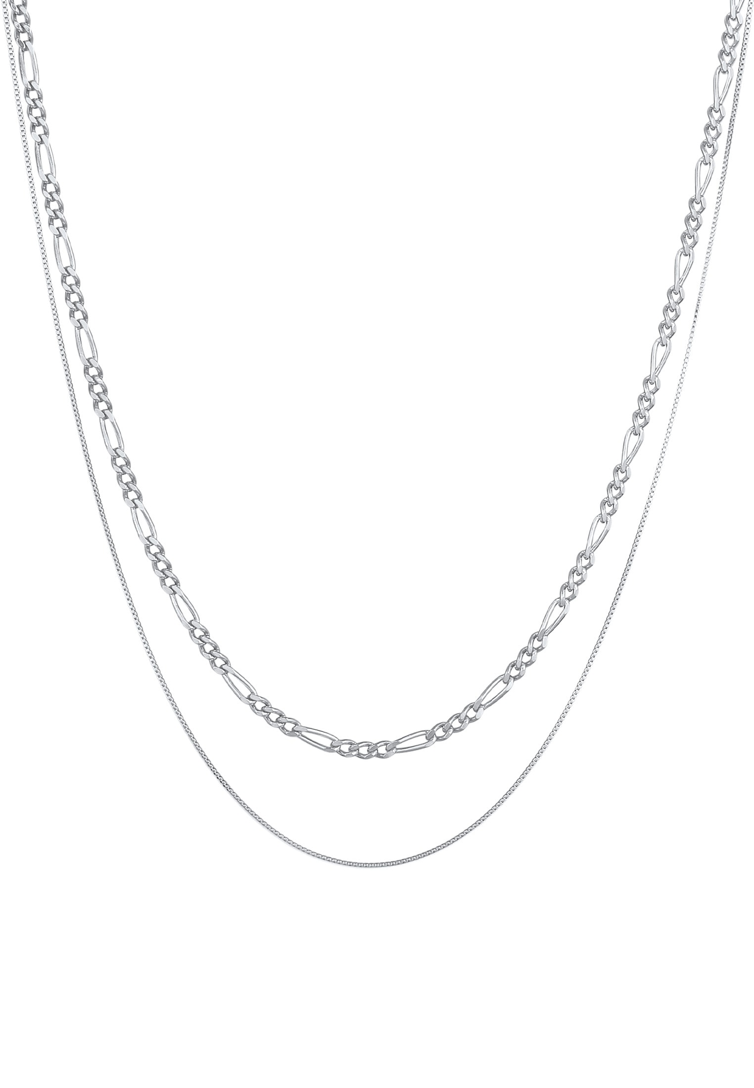 Kuzzoi Silberkette »Halskette Herren Ketten Set Figaro Venezia 925 Silber«