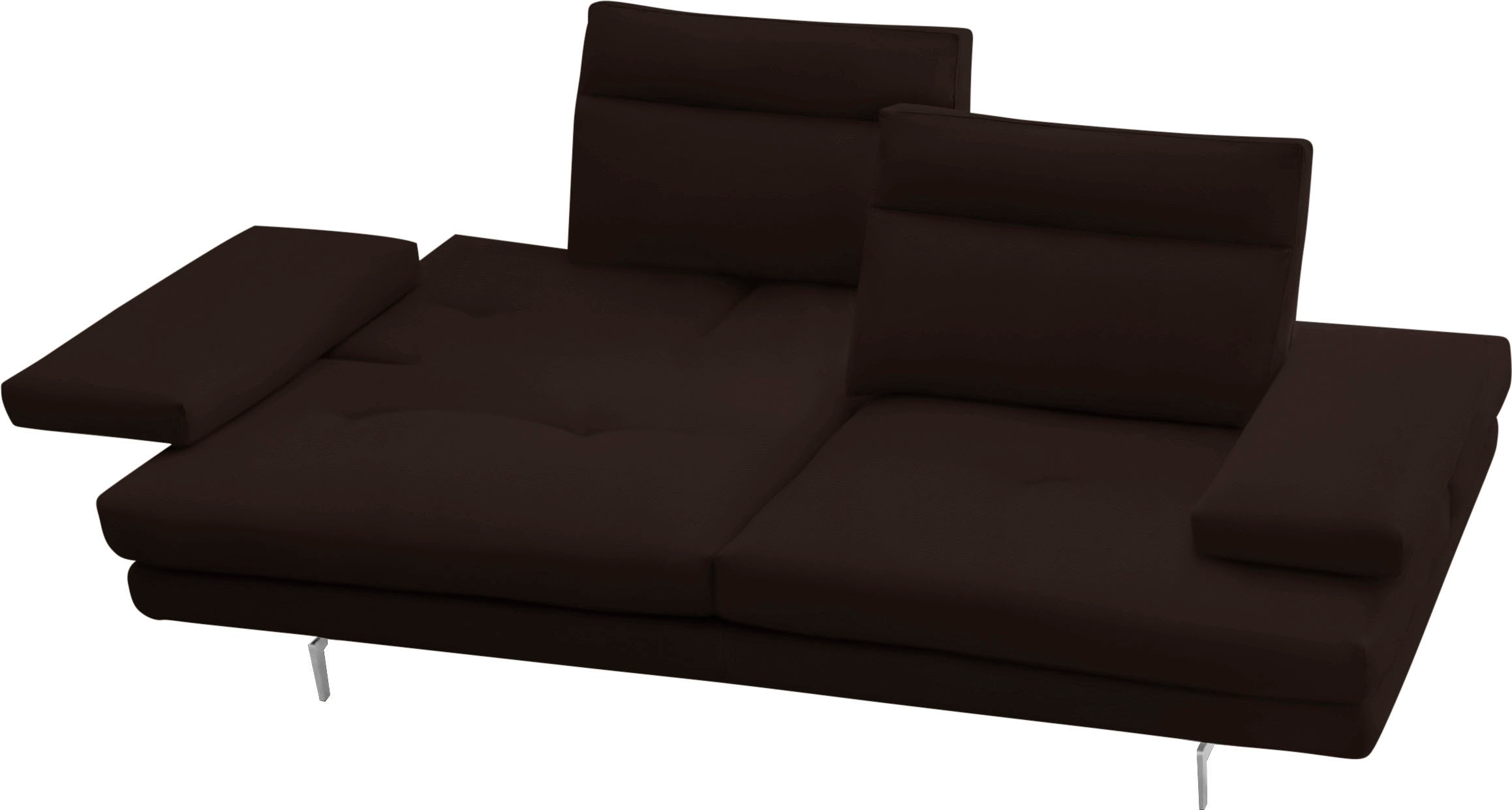 CALIA ITALIA 3-Sitzer »Toby Wing, Designsofa mit hohem Sitzkomfort, bequem und elegant«, inklusive Sitztiefenverstellung, Füße in Chrom glänzend