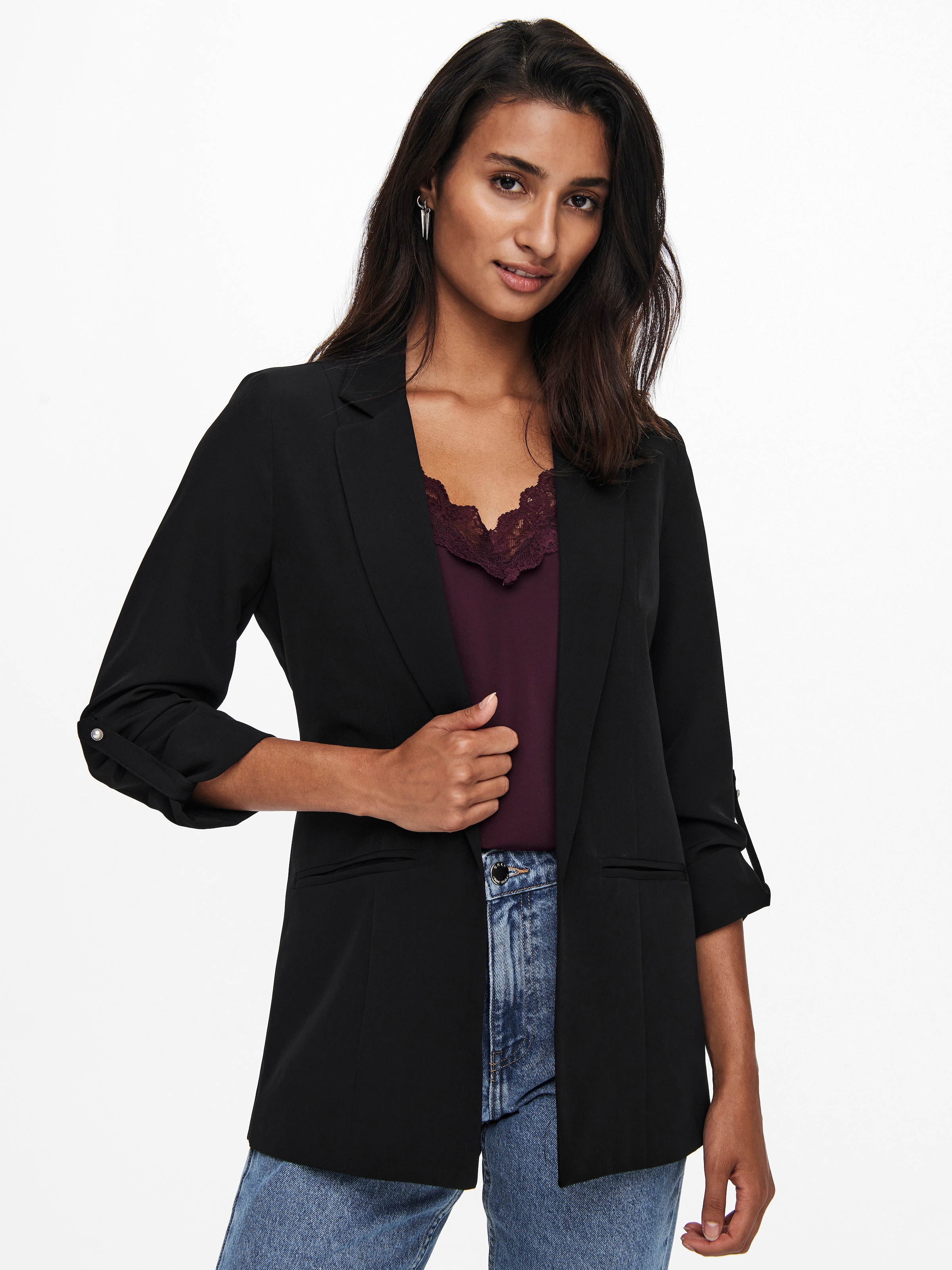 ONLY Kurzblazer »ONLKAYLE-ORLEEN 3/4 BLAZER TLR NOOS« Materialmix, regular fit