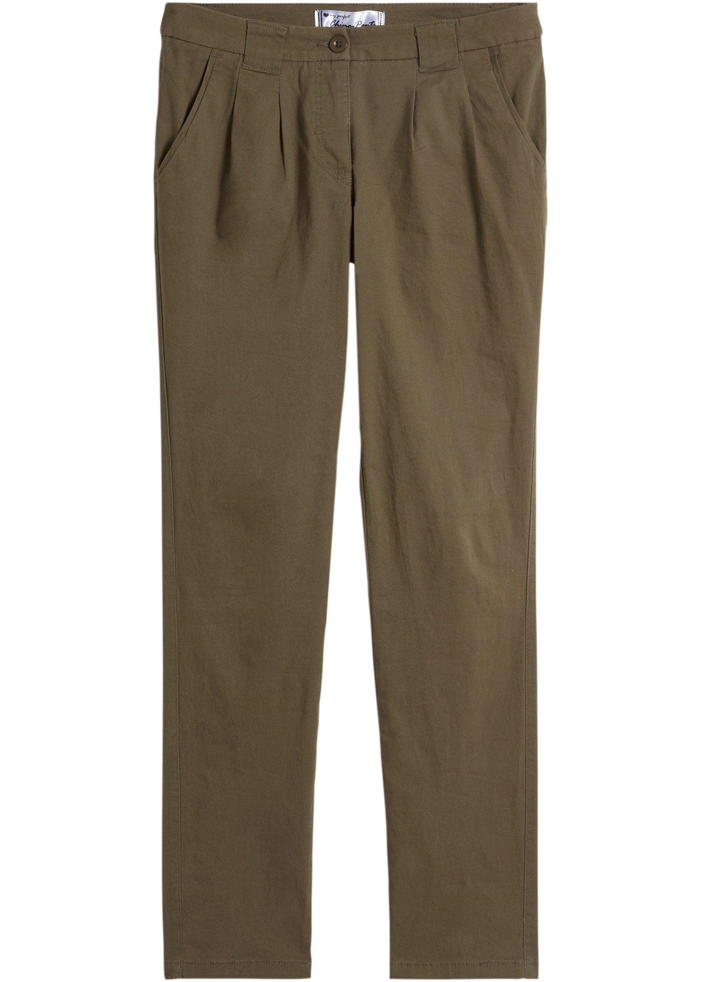 bonprix Chinohose  schmale Form, mit Bundfalten und praktischen Taschen