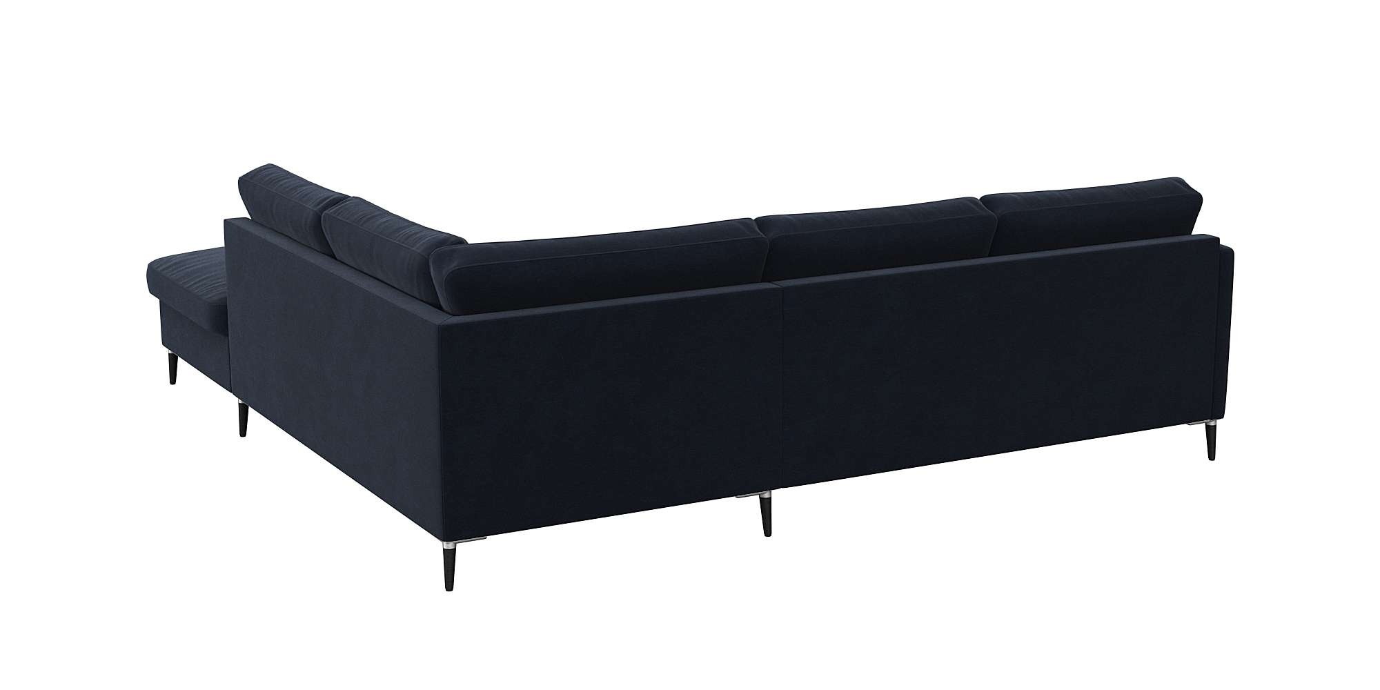FLEXLUX Ecksofa »Fiore, L-Form«, schmale Armlehnen, Füße Alu/schwarz, B/T 234/225cm, Kaltschaum im Sitz