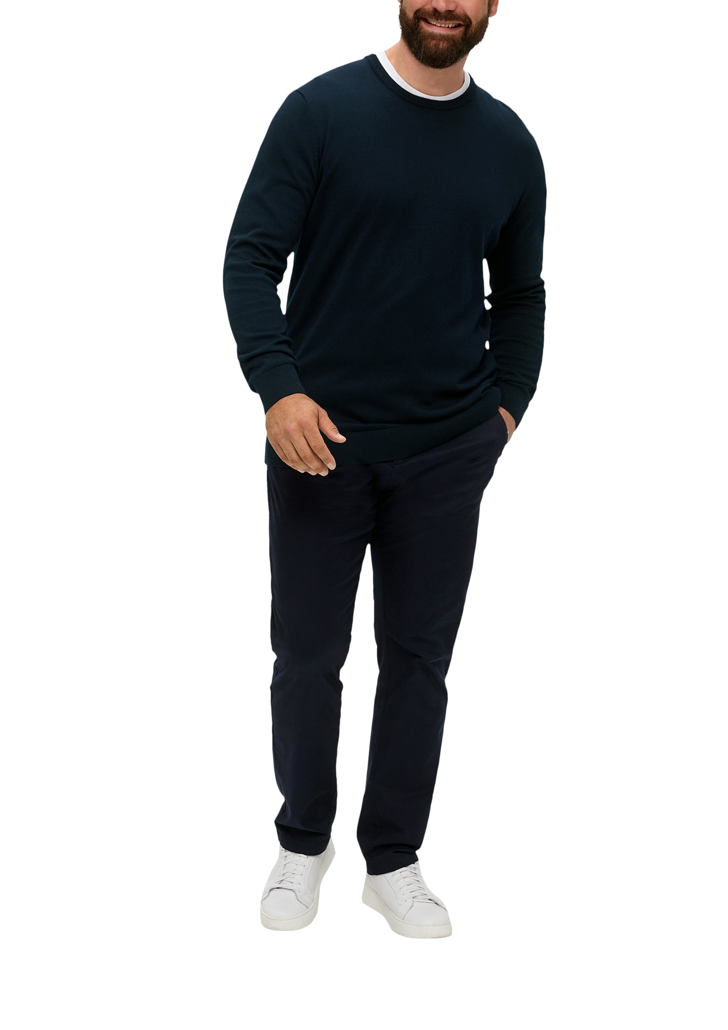s.Oliver Men Big Sizes Strickpullover mit Logostickerei - Große Größen