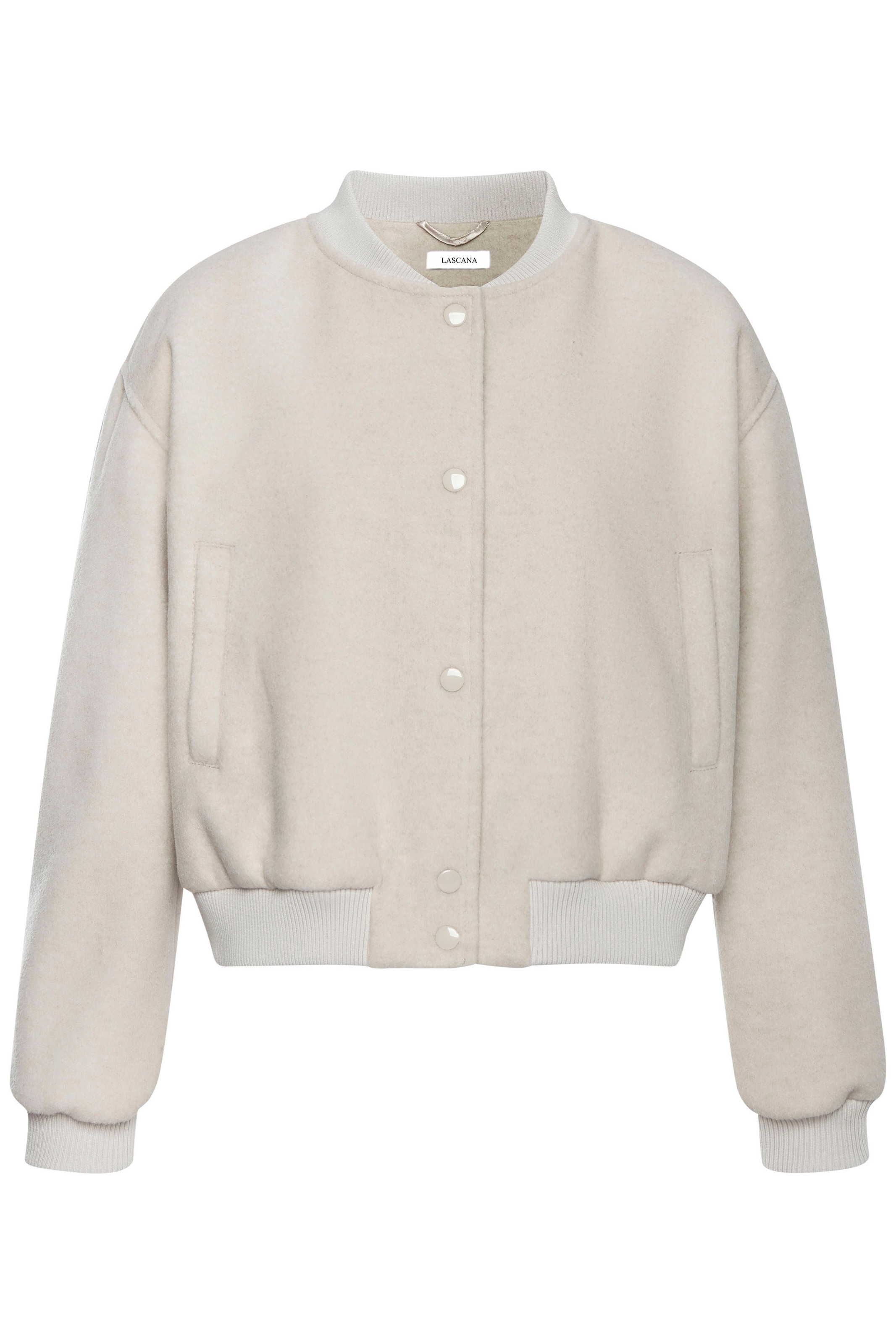 LASCANA Bomberjacke mit Rippbündchen, Pilotenjacke mit Druckknöpfen und Taschen