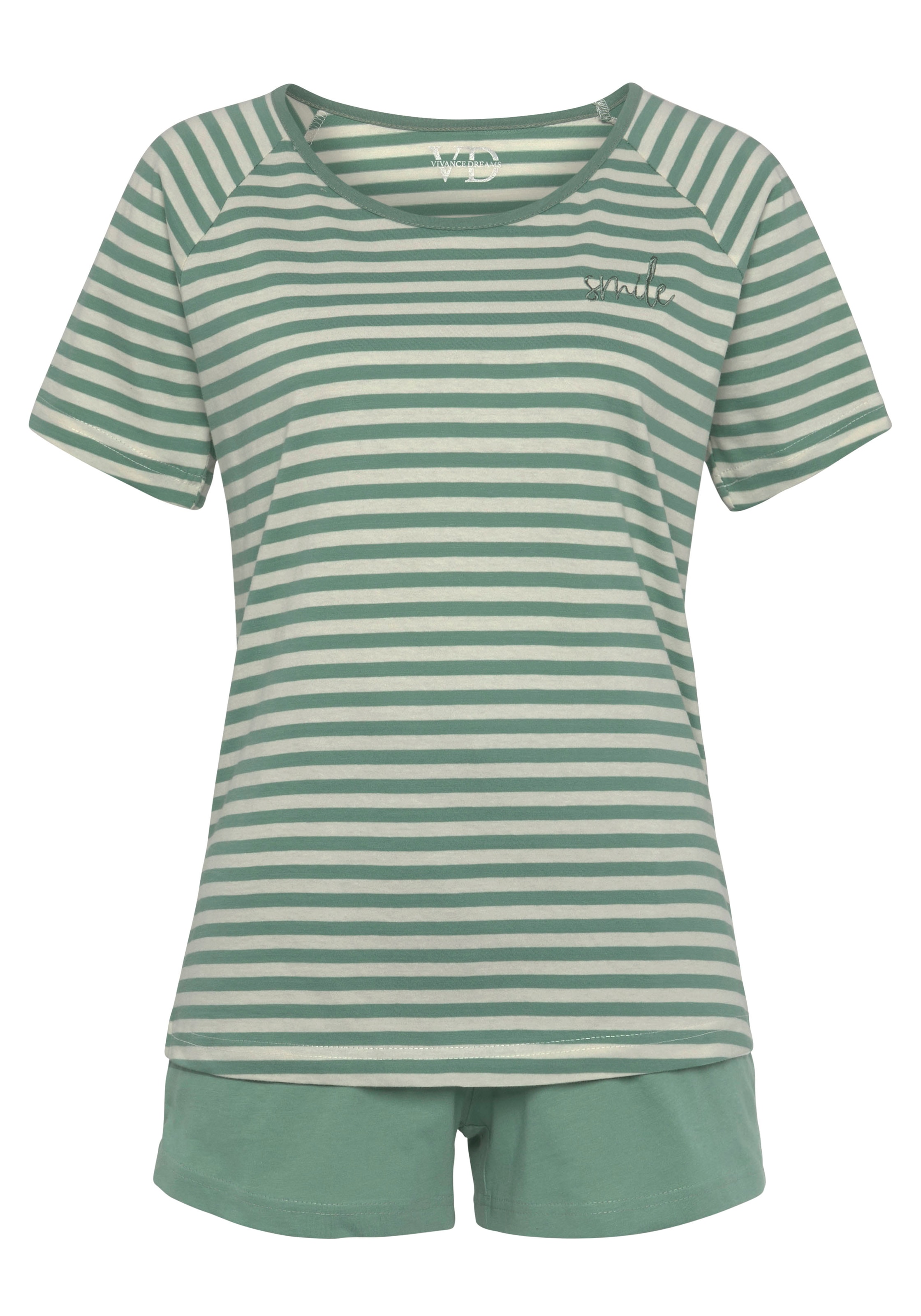 Vivance Dreams Shorty, (2 tlg.), mit schönem Streifenmuster
