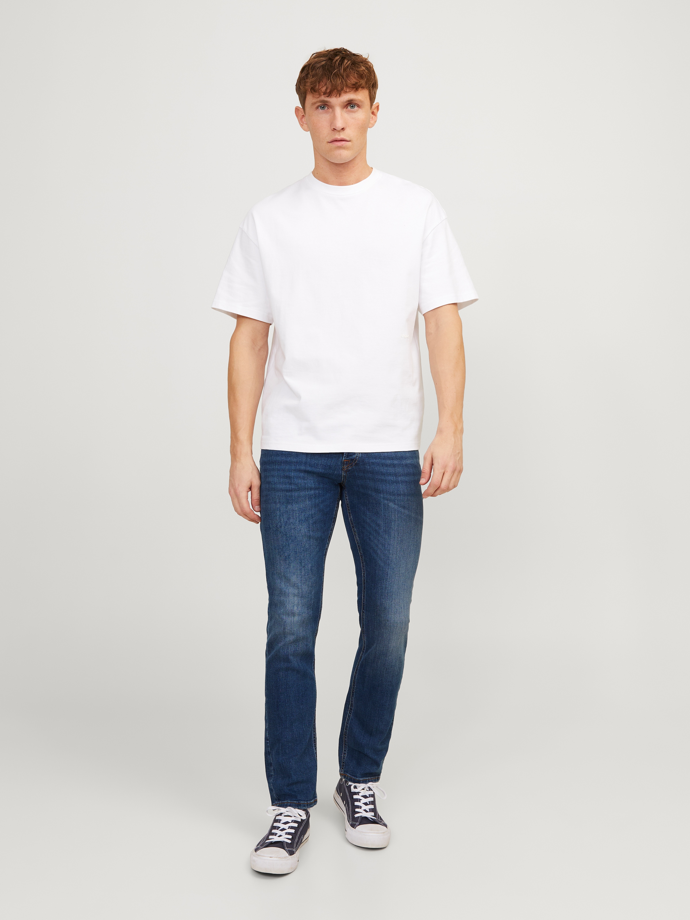 Jack & Jones Slim-fit-Jeans »JJITIM mit Waschung und praktischen Taschen« Abriebeffekte, modisch, slim fit, Denim