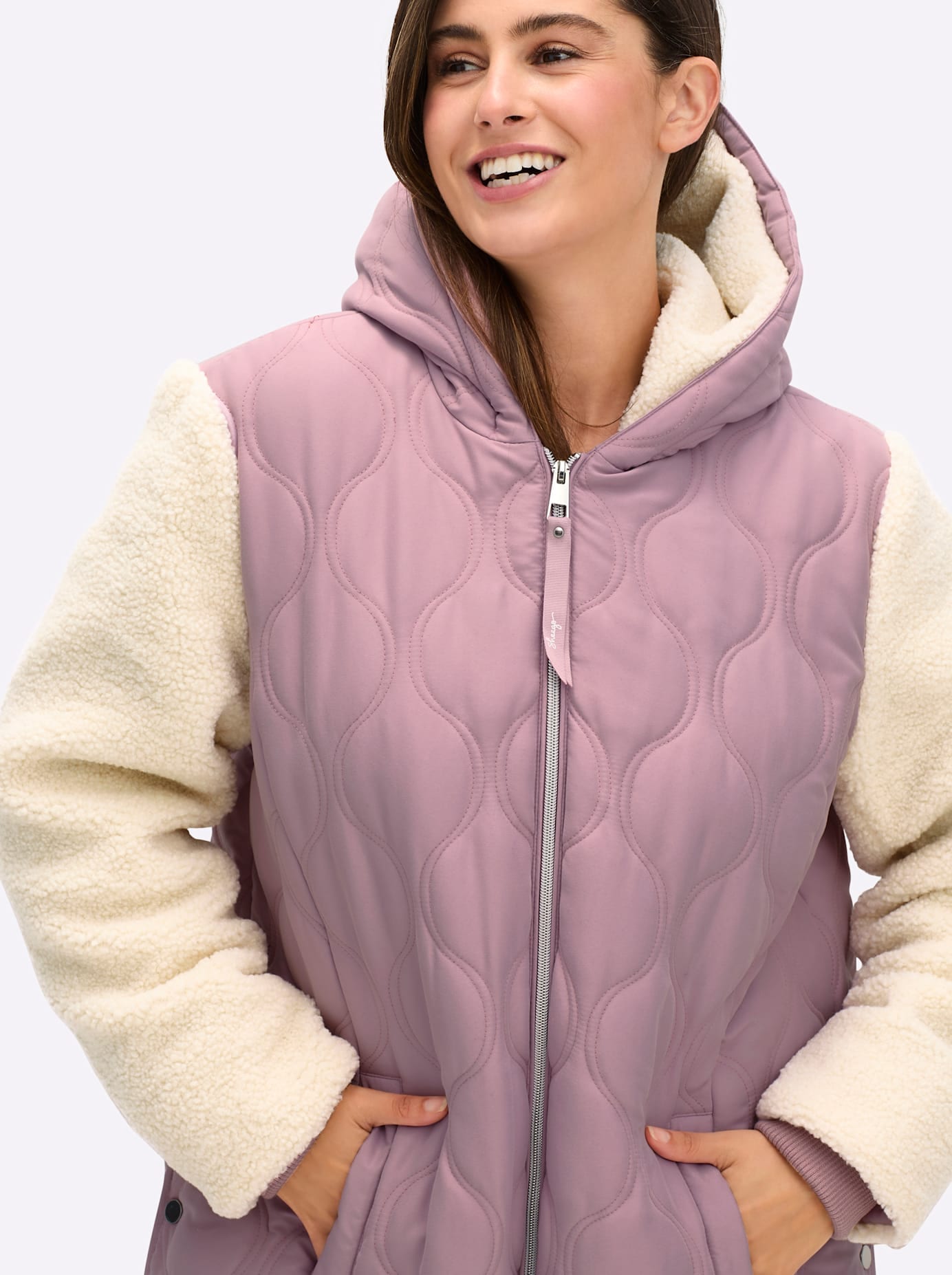 Sheego Steppjacke, mit Kapuze
