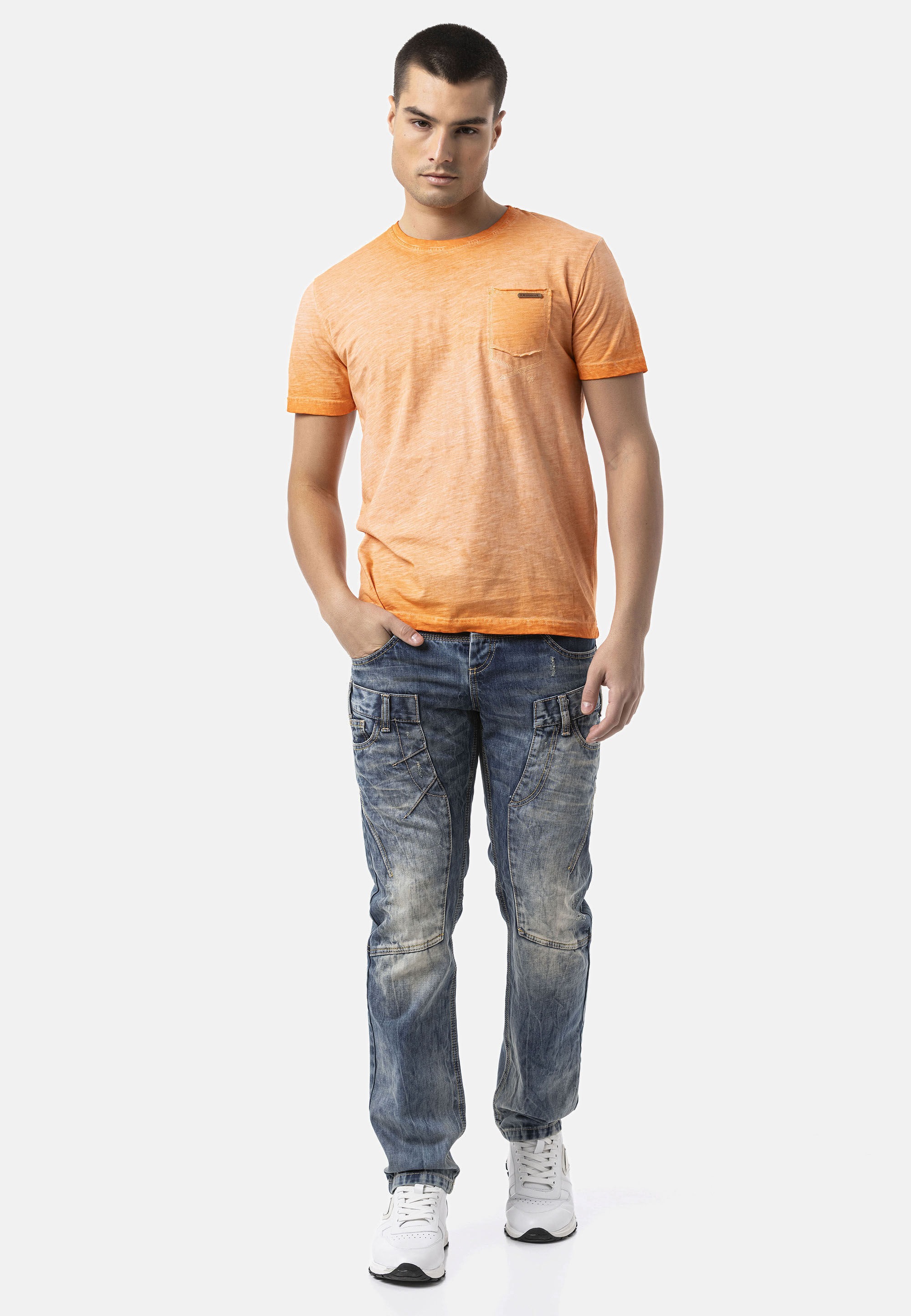 Cipo & Baxx Cargojeans »Cipo & Baxx Jeanshose CD911« mit Vintage-Used-Look