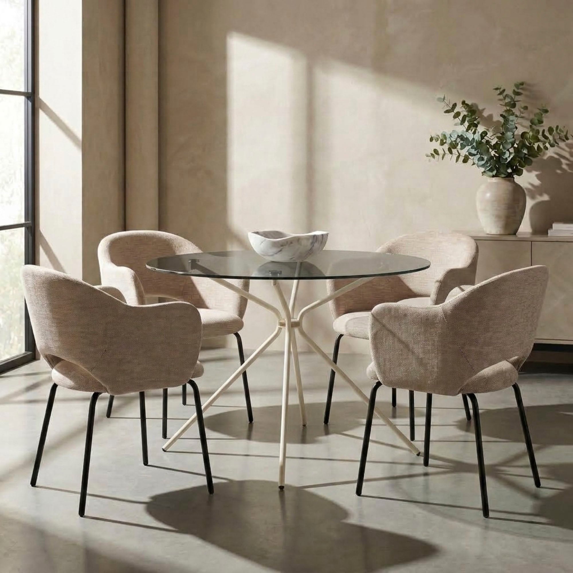 OTTO home Esstisch »Silvi, TOPSELLER!« Esstisch, Glastisch, Küchentisch, OTTOs Choice,  rund, Ø110 cm, Metallgestell