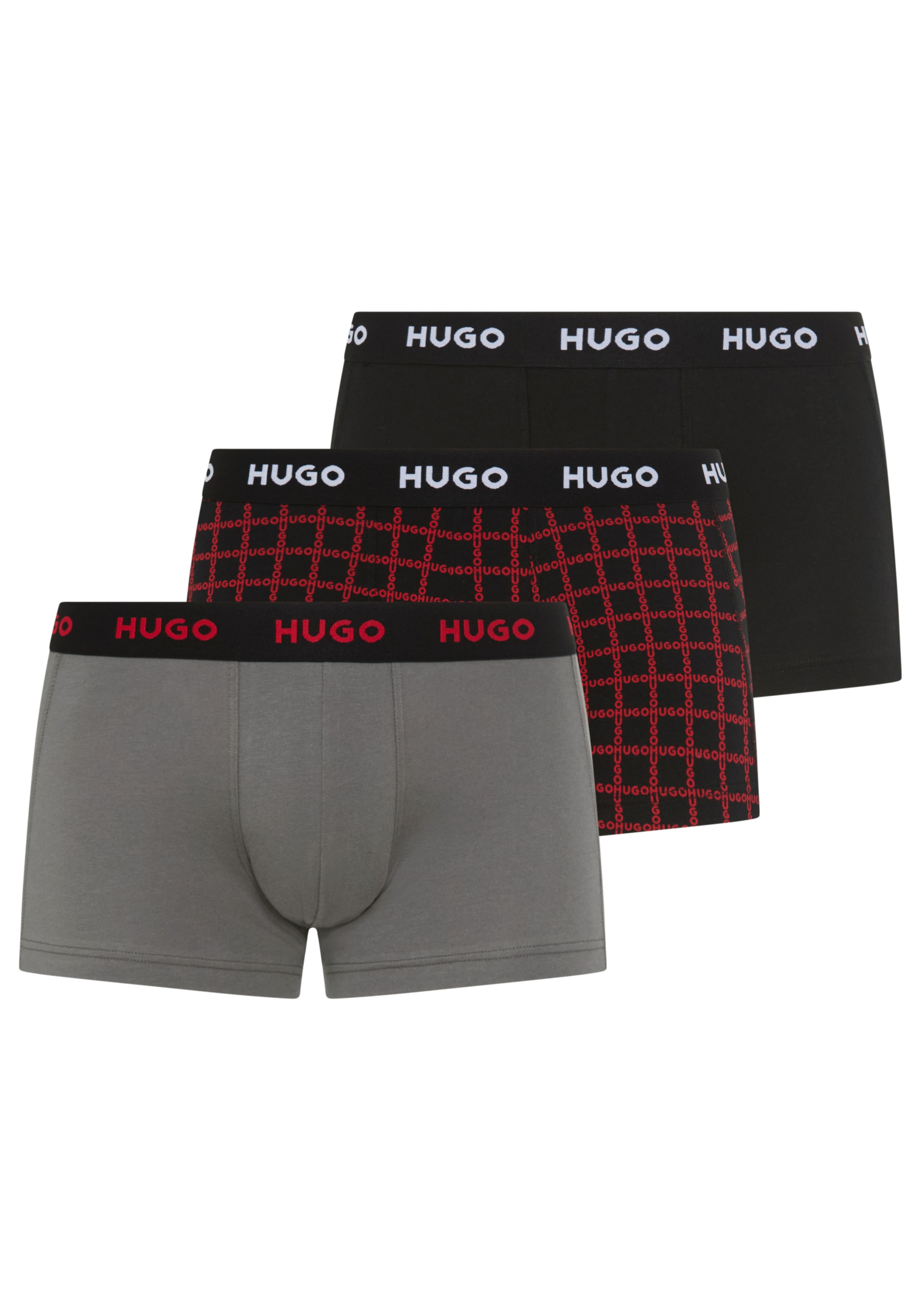 HUGO Underwear Trunk »TRUNK TRIPLET DESIGN« Packung, 3 Stk. mit Logobund