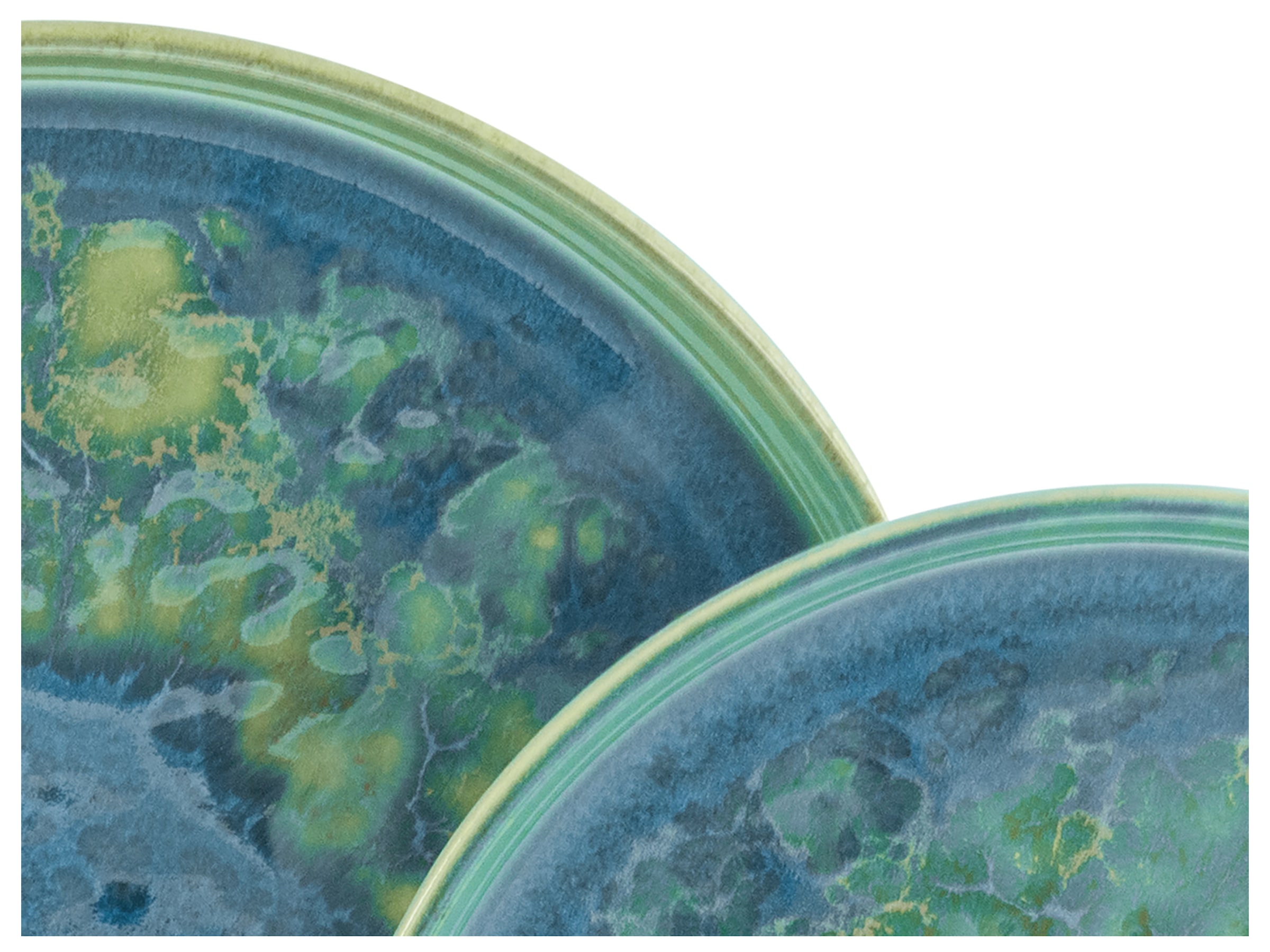 CreaTable Teller-Set »Yuki, Teller Set 8-tlg« Reaktiver intensiv leuchtender Digitaldruck