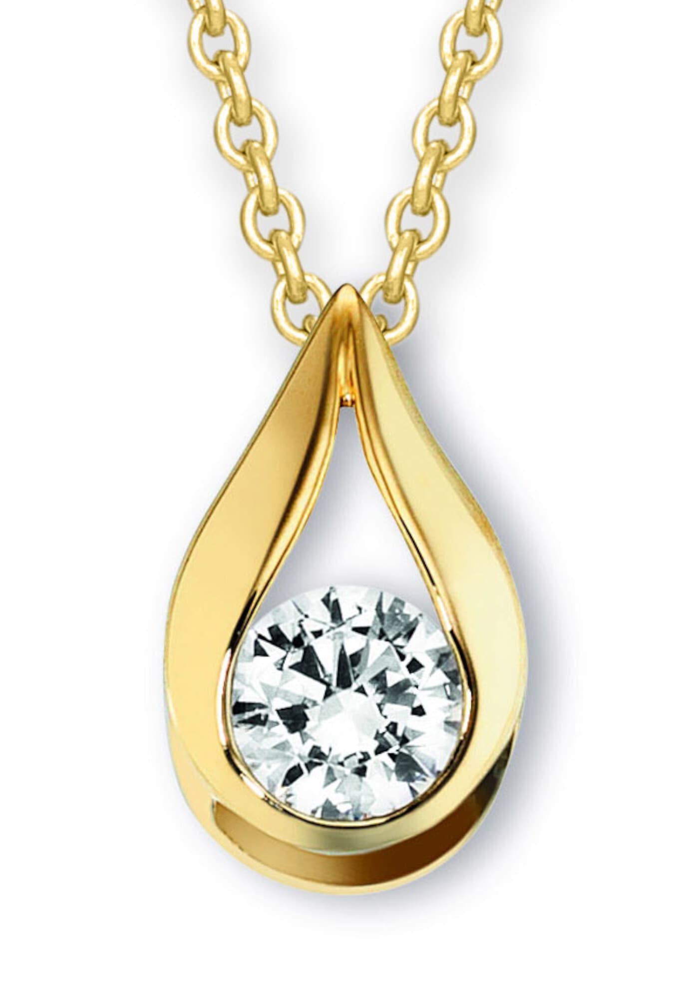ONE ELEMENT Kettenanhänger »Zirkonia Anhänger aus 333 Gelbgold«