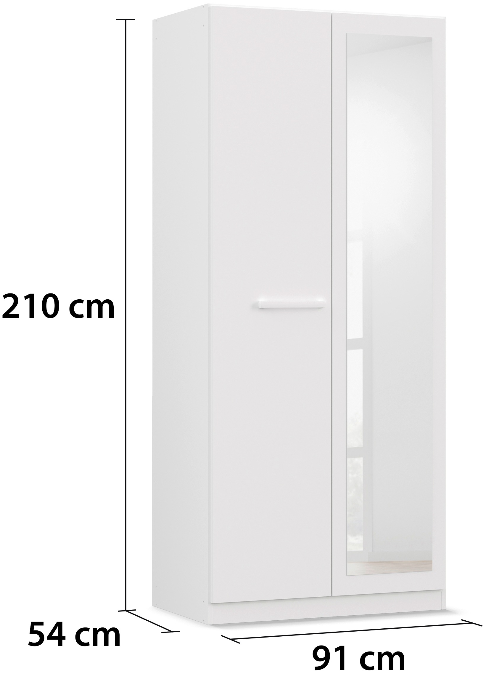 rauch Drehtürenschrank »Kleiderschrank Schrank Garderobe Garderobenschrank Stauraumwunder MODI«, optional mit Spiegel MADE IN GERMANY