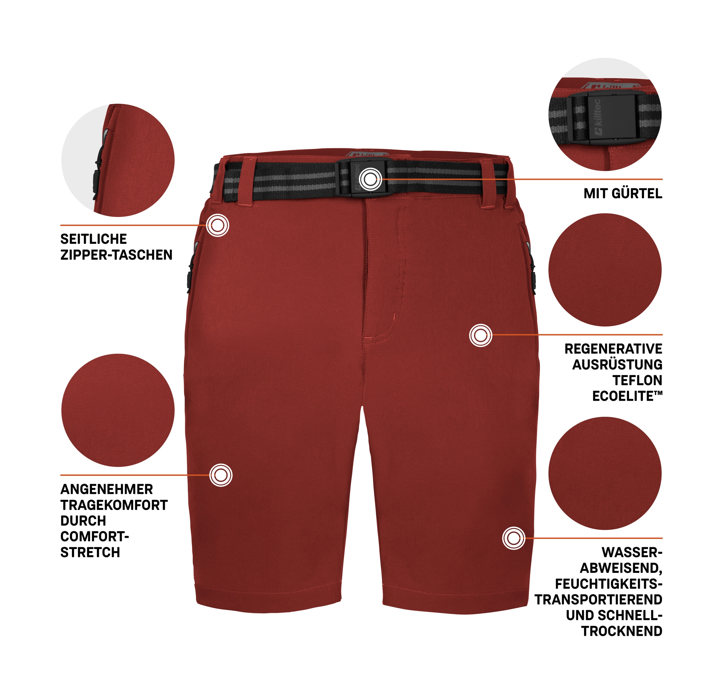 Killtec Bermudas »KOS 20 MN BRMDS«  Herren Funktionsbermudas: wasserabweisend, schnelltrocknend