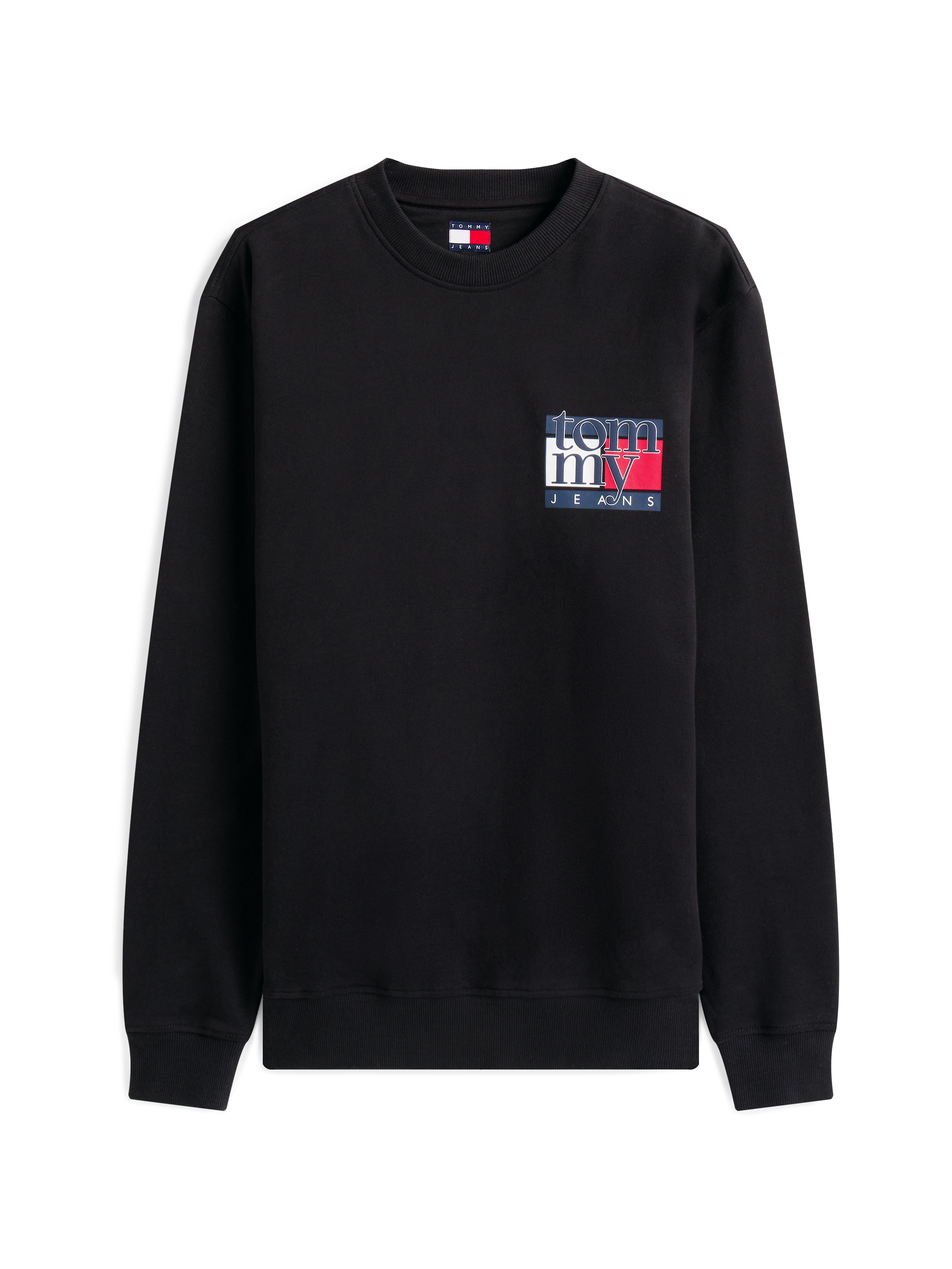 Tommy Jeans Sweatshirt »TJM RWB FLAG« Rundhals, regular fit, Print, Rippbündchen