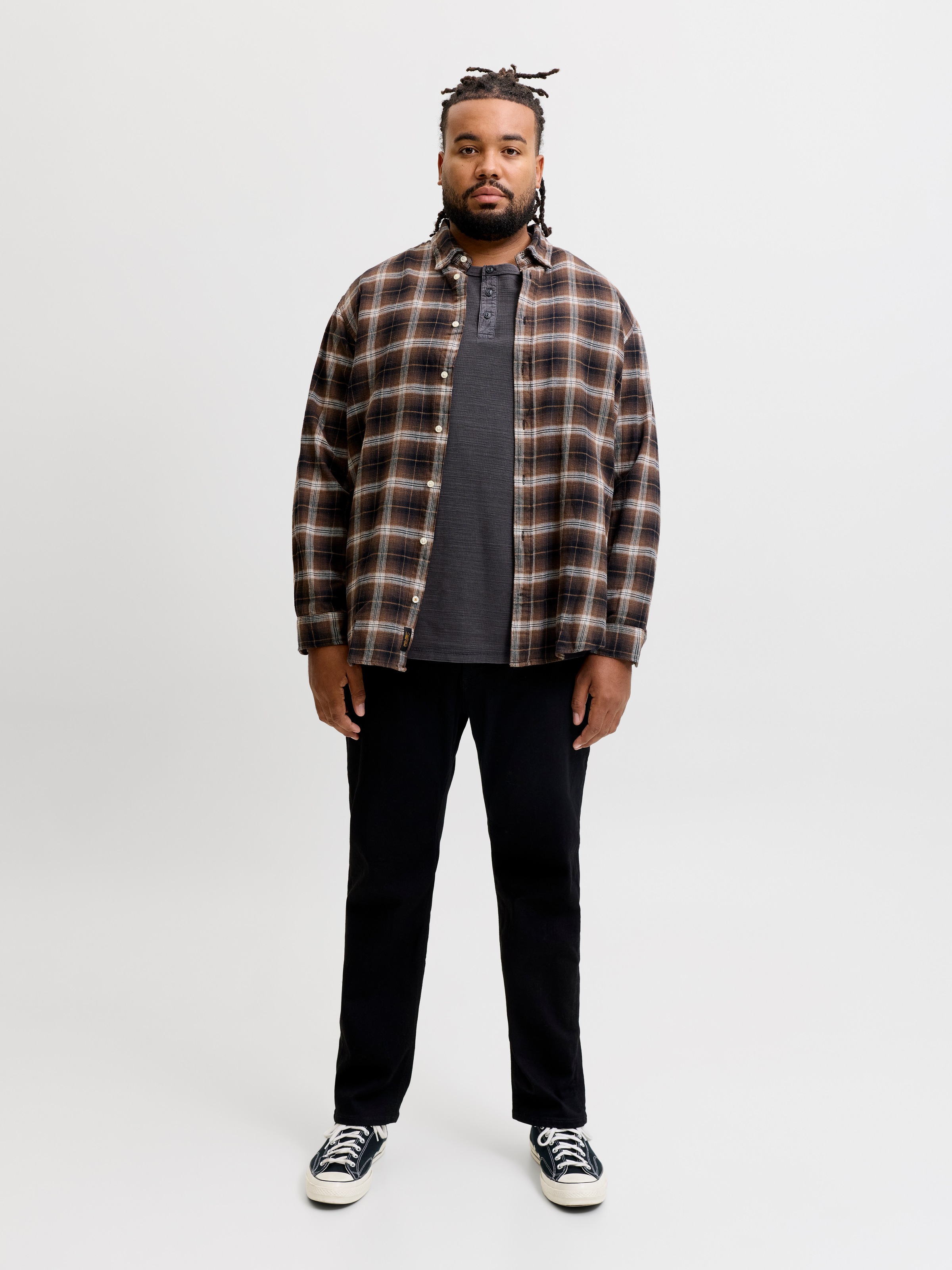 Jack & Jones PlusSize Langarmshirt »JPRBLUAARON LS HENLEY TEE PLS« Baumwollmischung, regular fit
