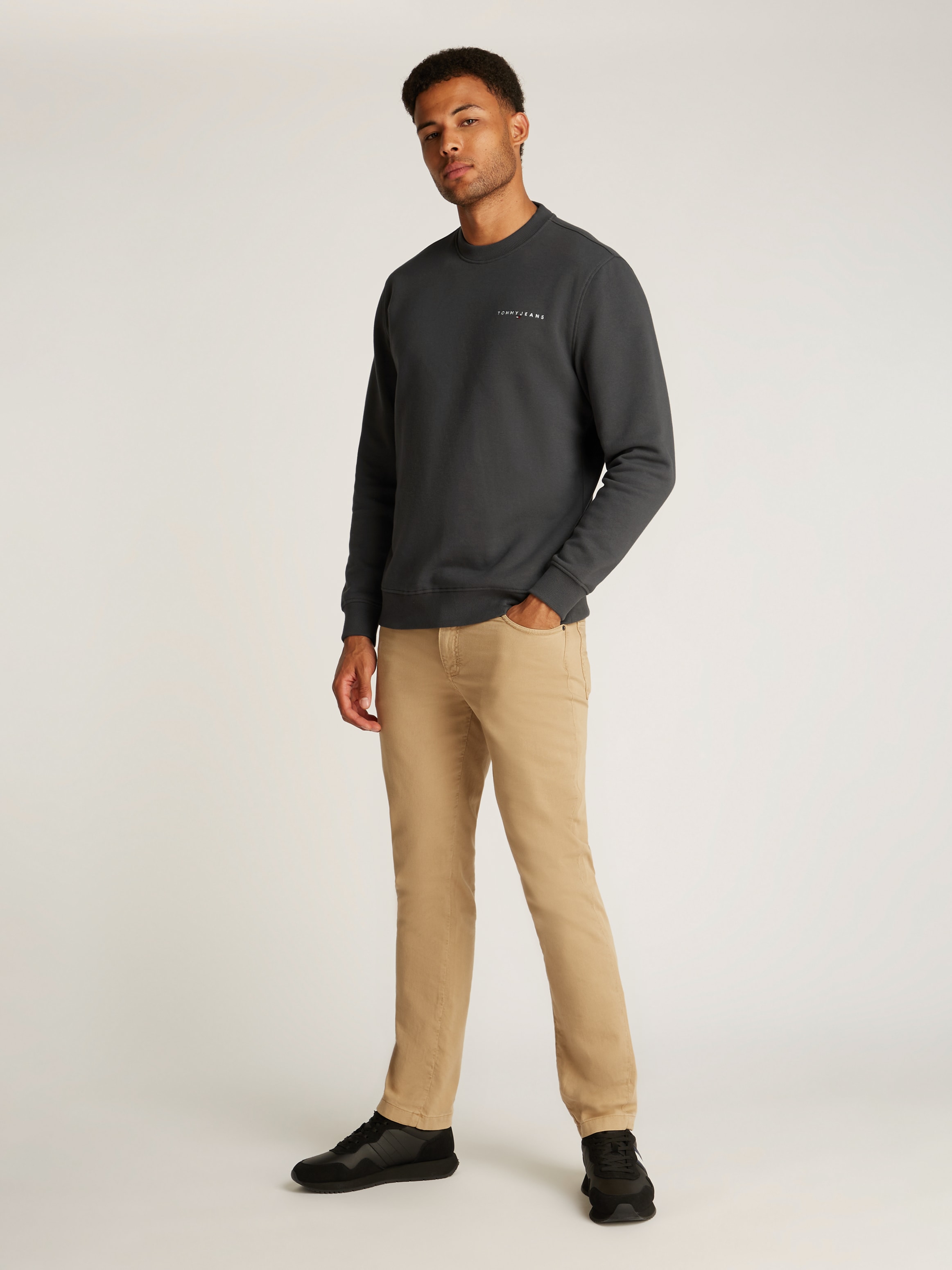 Tommy Jeans Sweatshirt »TJM REG LINEAR CREW EXT«, mit Logostickerei