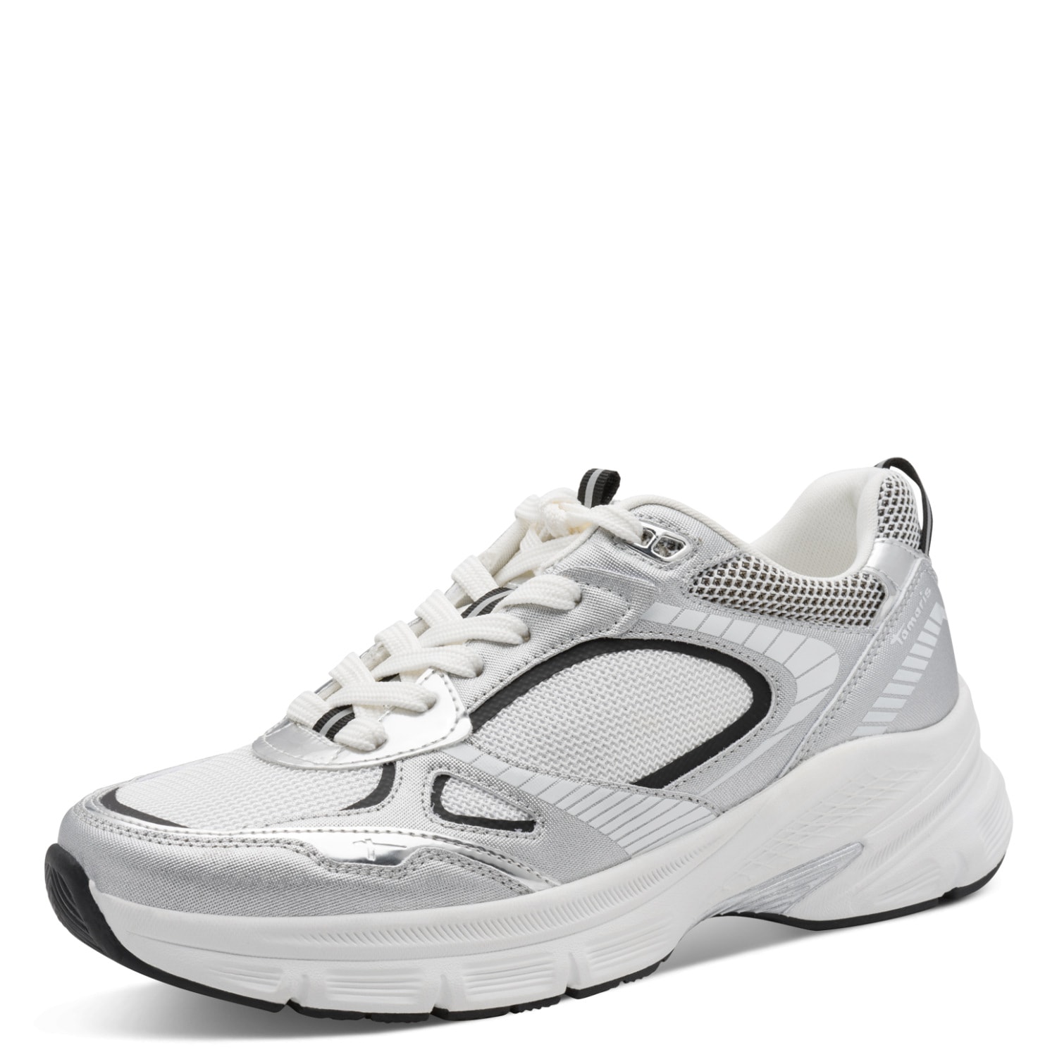 Tamaris Plateausneaker  , Freizeitschuh, Halbschuh, Schnürschuh mit Besätzen in Metallic-Optik