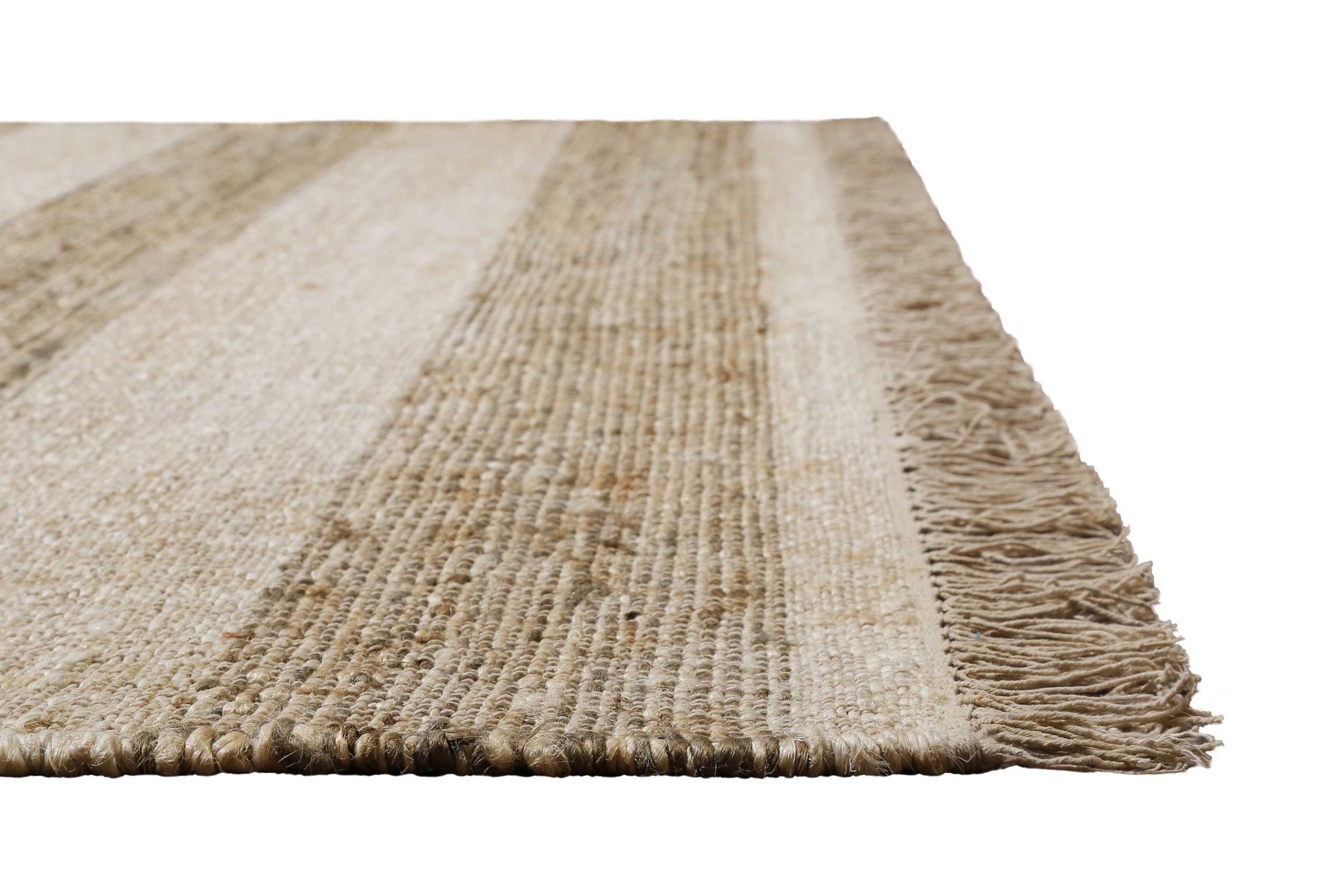 Green Looop Teppich »Virgil«, rechteckig, 4 mm Höhe, Naturfaser Teppich aus 80% Jute 20% Baumwolle, mit Fransen, Wohnzimmer